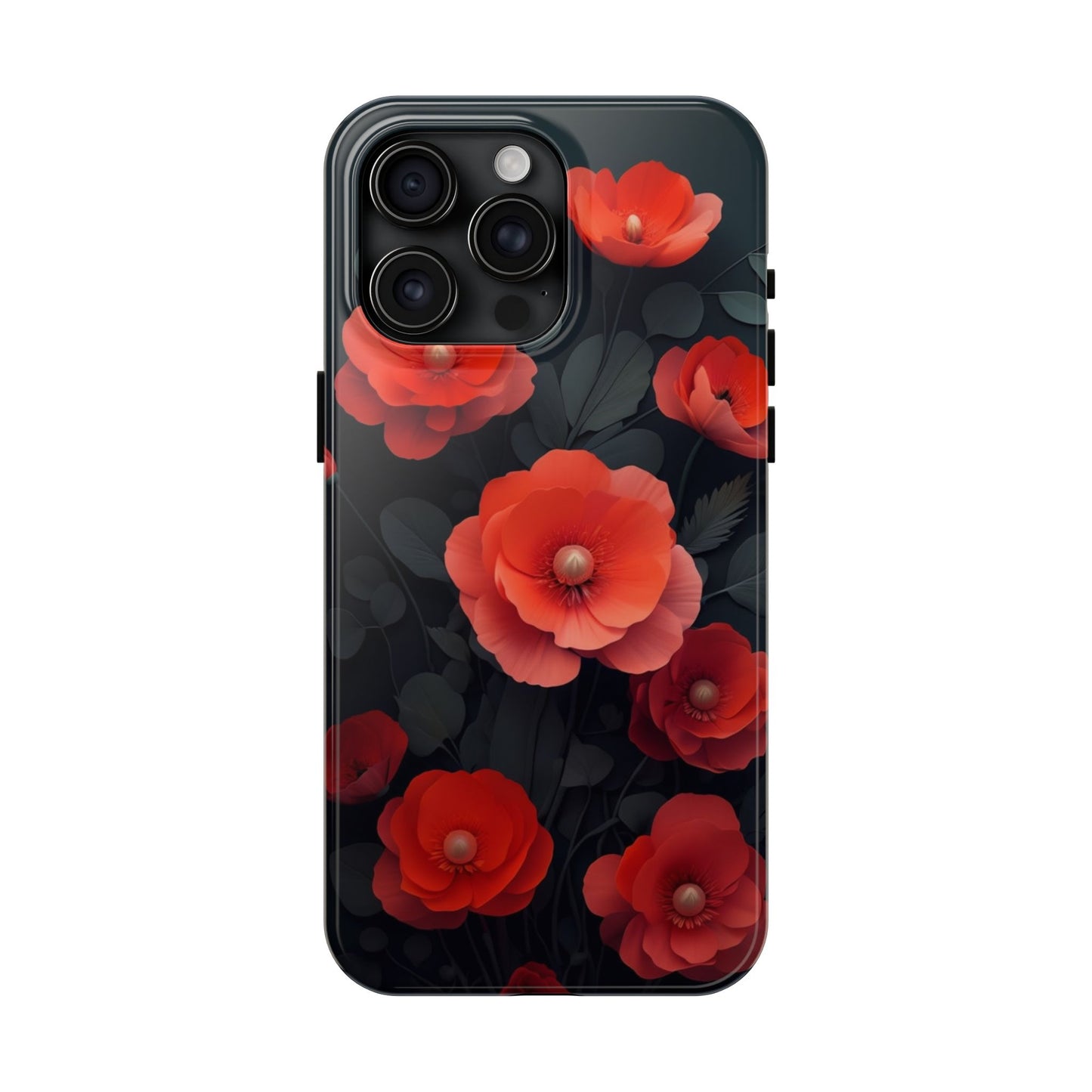 Vibrant Floral Tough Phone Case - Durable Protection with Gorgeous Red Poppies for iPhones & Androids πΊπ±