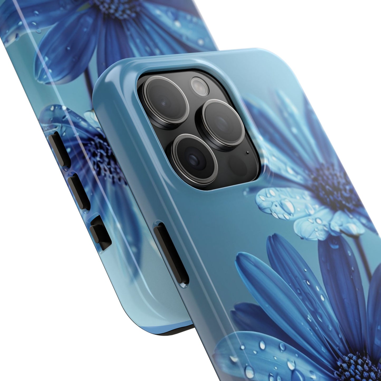 Blue Floral Tough Phone Case - Durable & Stylish Protection