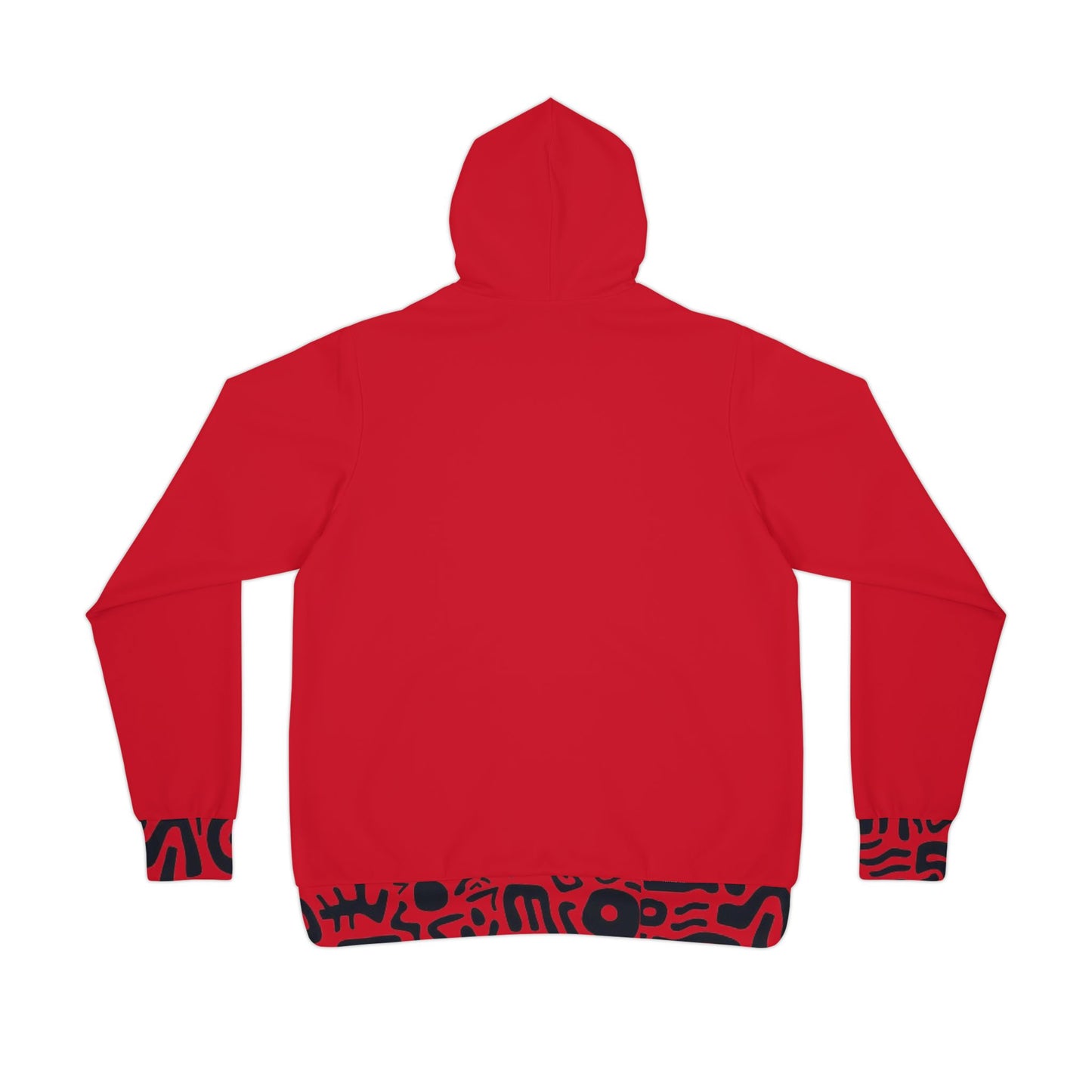 π₯ Bold Red and Black Pattern Hoodie β Tribal Style Meets Comfort & Streetwear