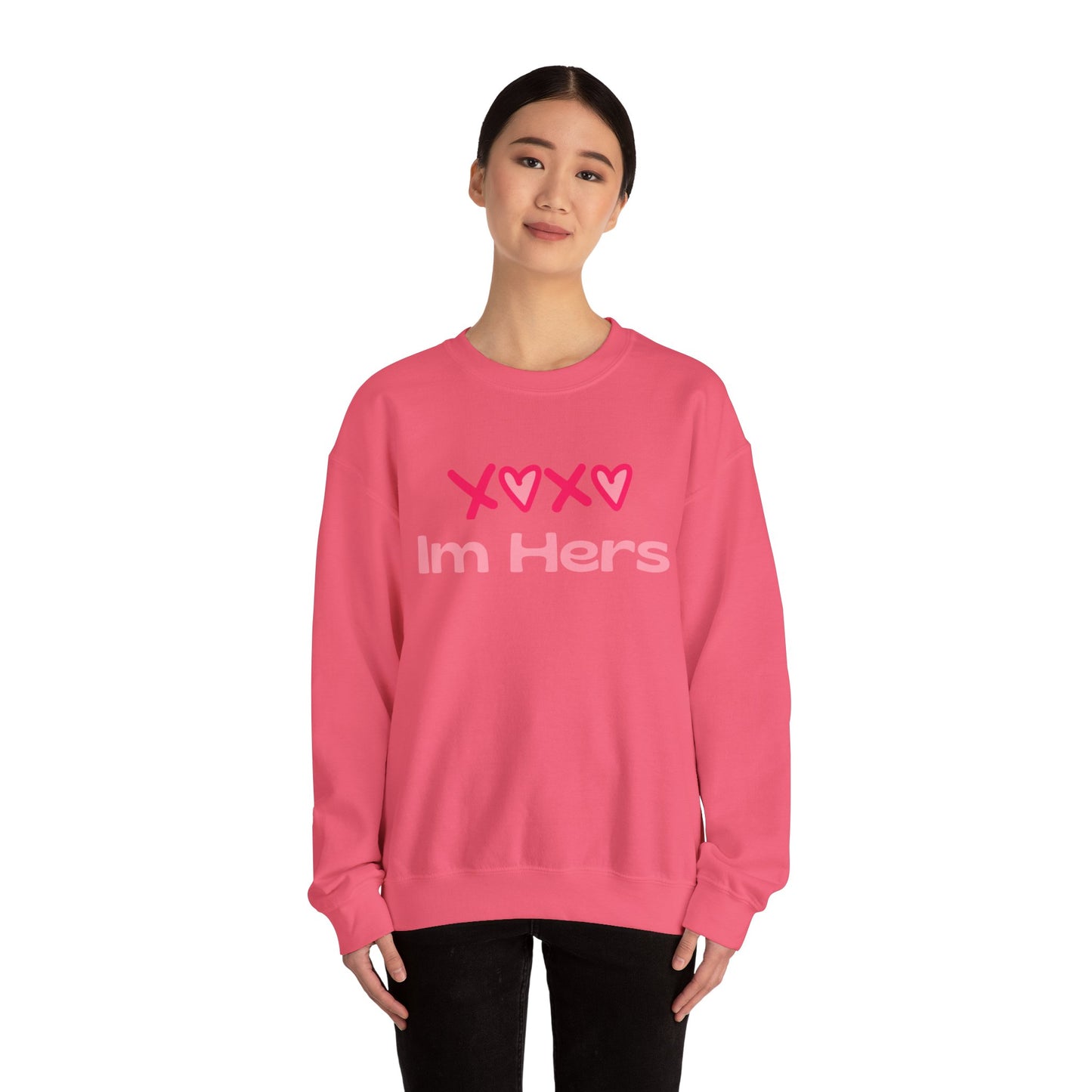 "XOXO ‘I’m His’ Crewneck Sweatshirt – Romantic Unisex Pullover | Cozy Valentine’s Day & Everyday Love Apparel"