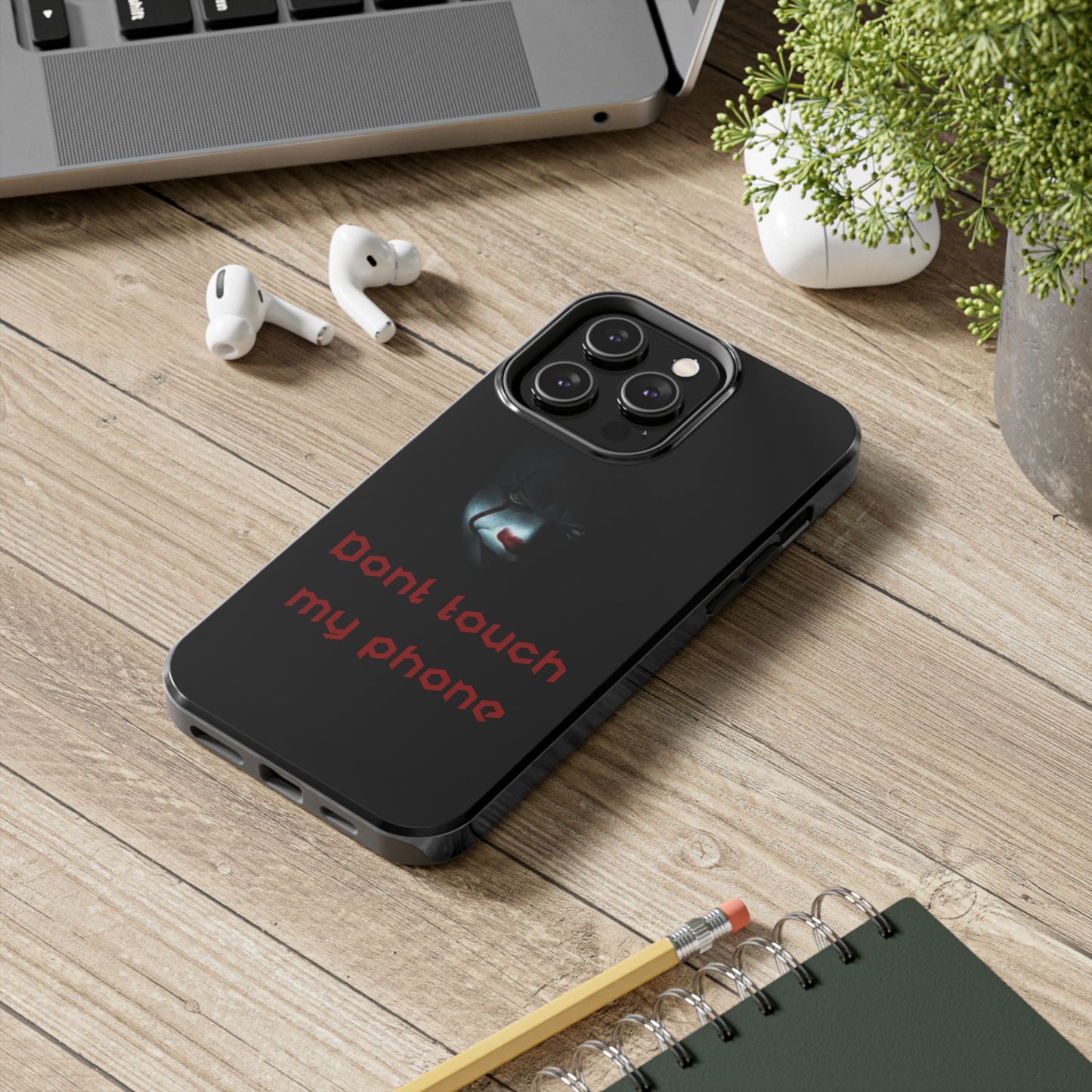 🤡 Creepy Clown Tough Phone Case – "Don’t Touch My Phone" Design for iPhone & Android