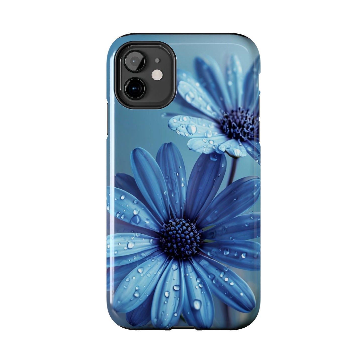 Blue Floral Tough Phone Case - Durable & Stylish Protection