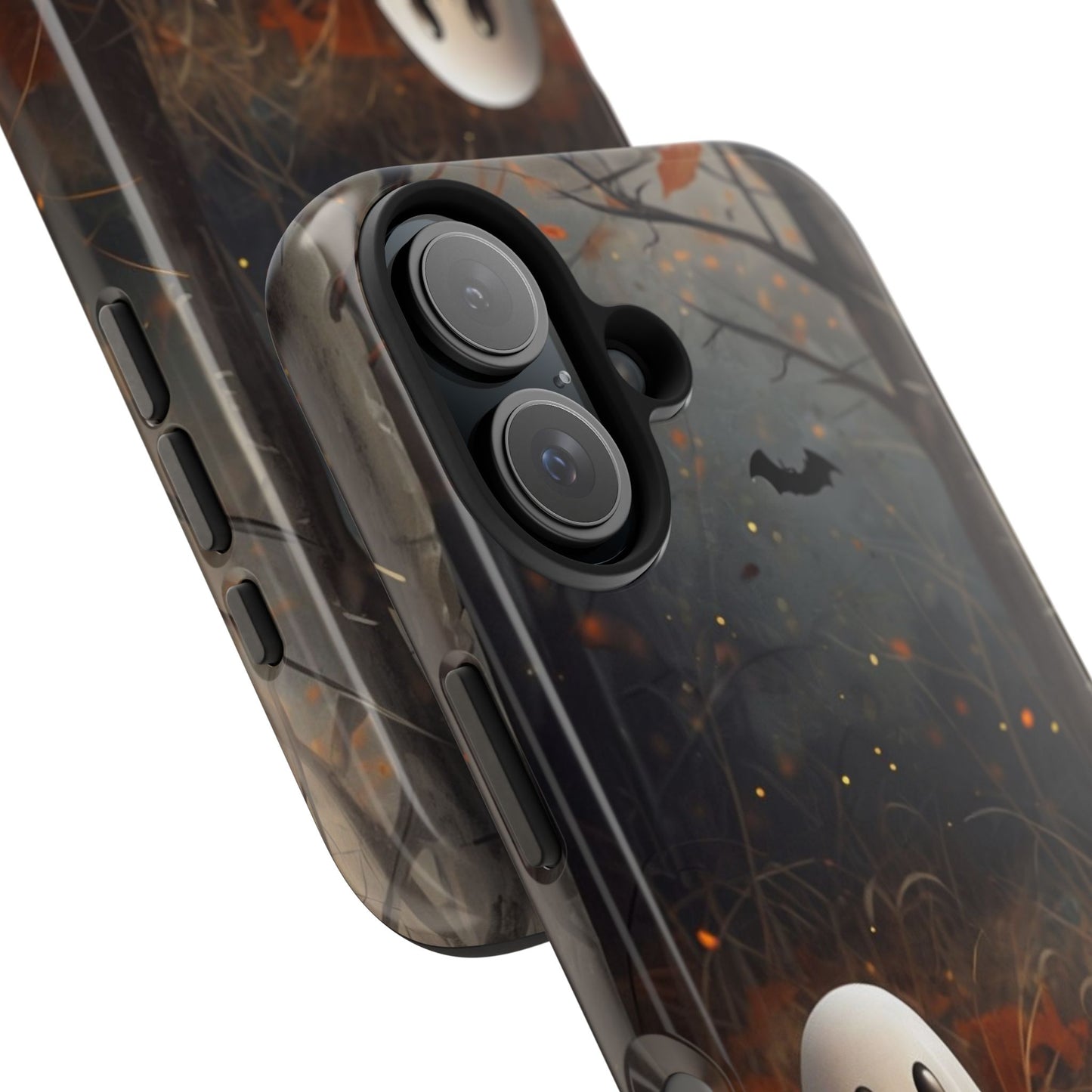 Spooky Halloween Phone Case - Tough Protective Cover with Ghost and Pumpkin Design