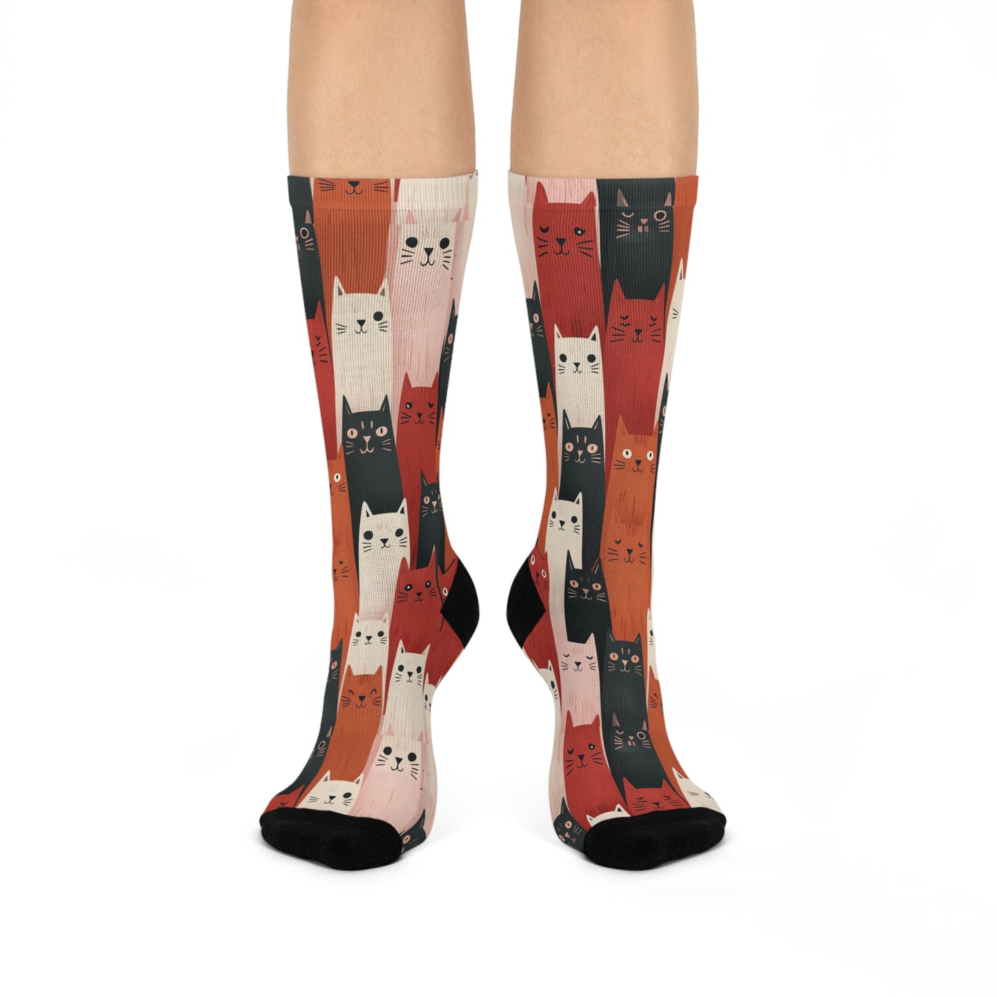 Cushioned Crew Socks- Cool Cats