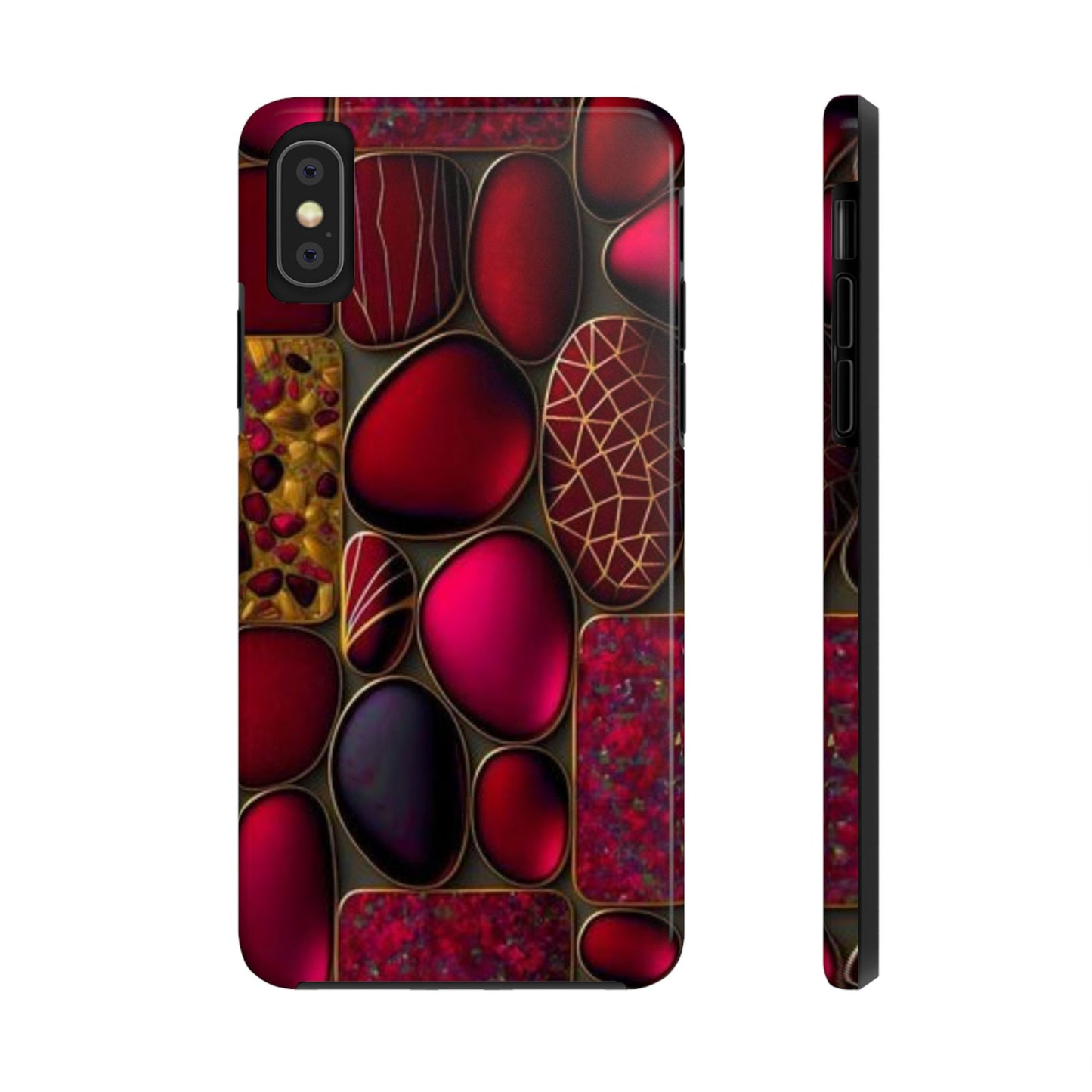 🔴 Tough Phone Cases – Red Stones Design for iPhone & Android – Durable Protection & Stylish Look