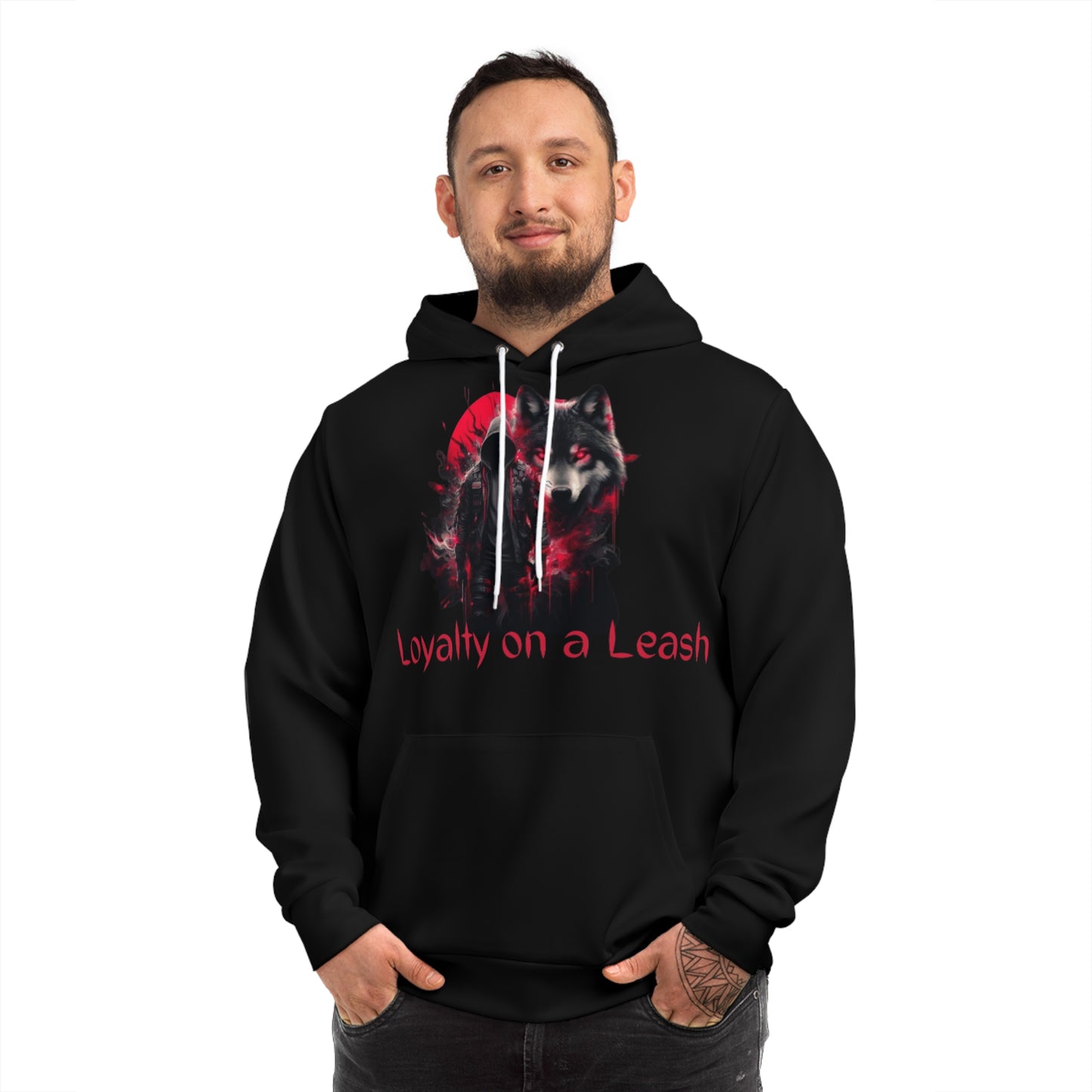 Raven Black Hoodie for Men & Women – "Loyalty on a Leash" Fierce Wolf Statement Apparel
