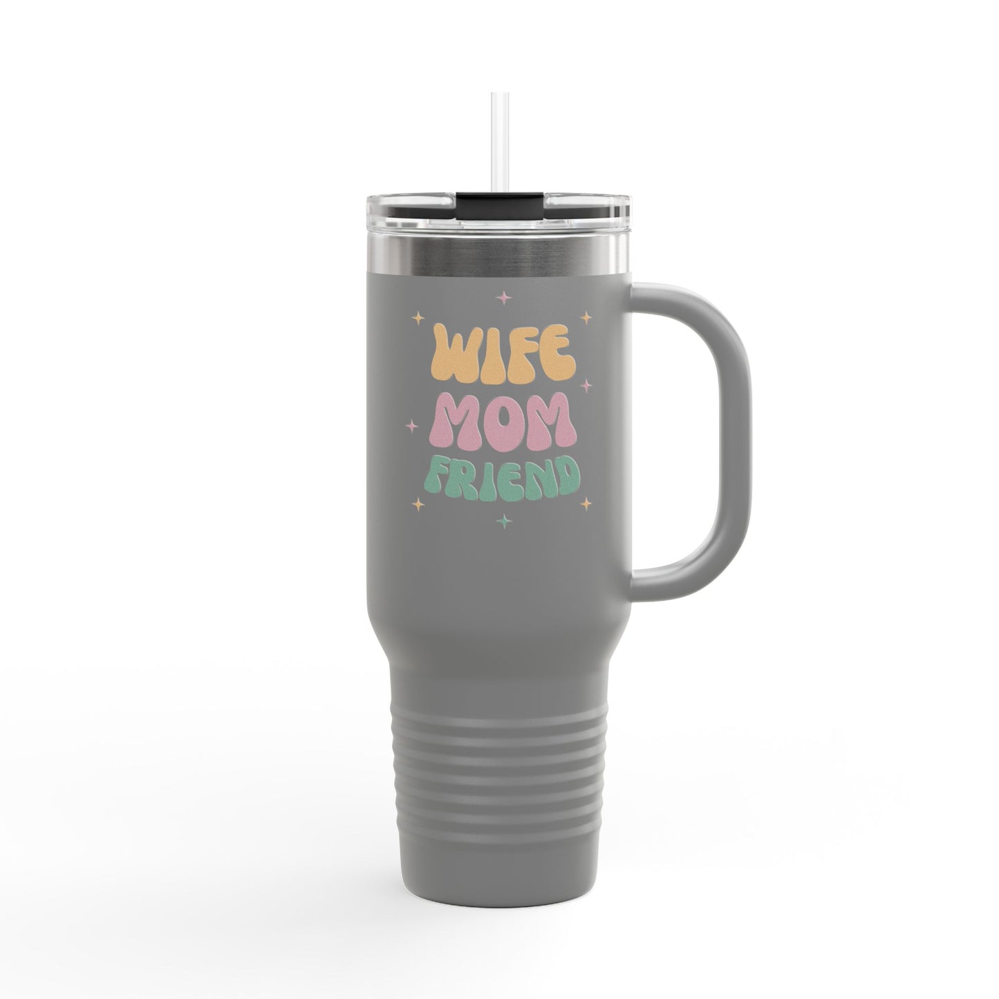 💖 40oz Insulated Travel Mug – Stylish Drinkware with Straw for Wives, Moms & Friends ✨