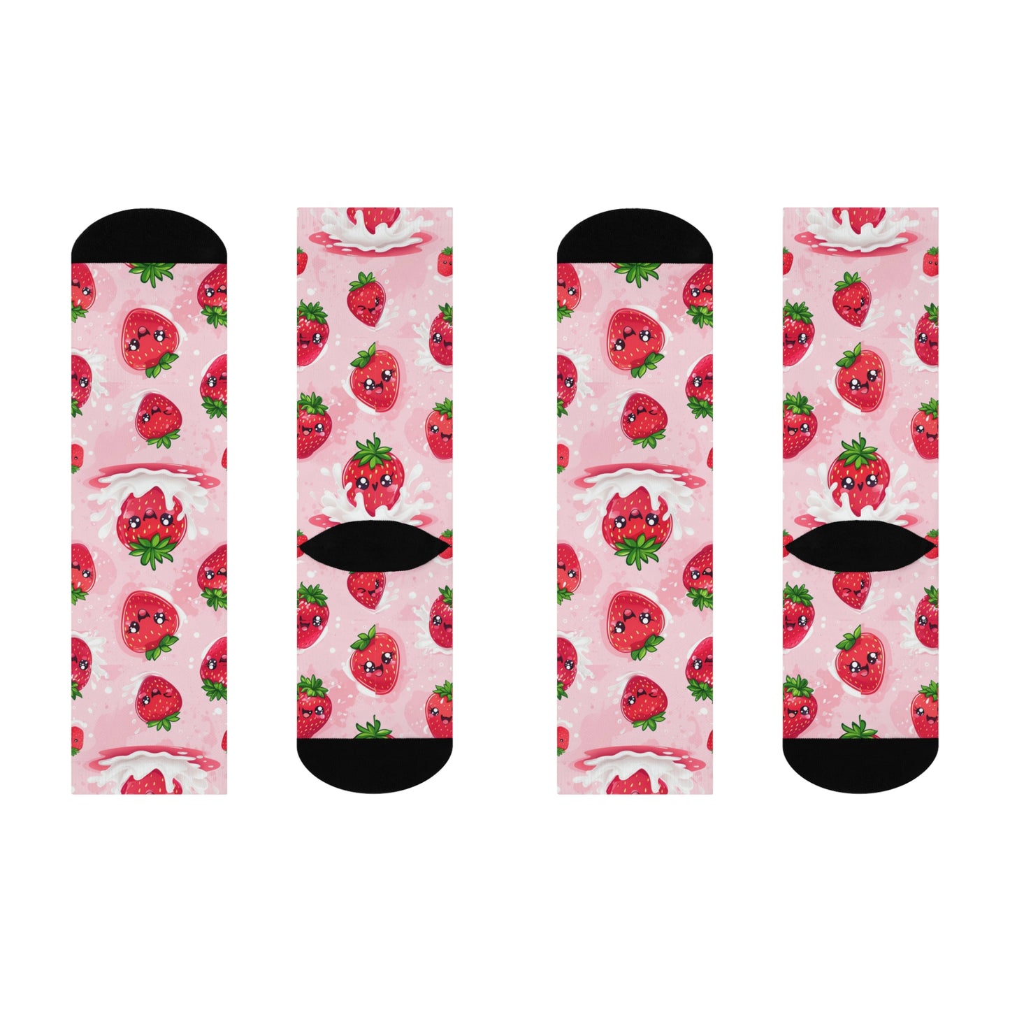 Cushioned Crew Socks Strawberries