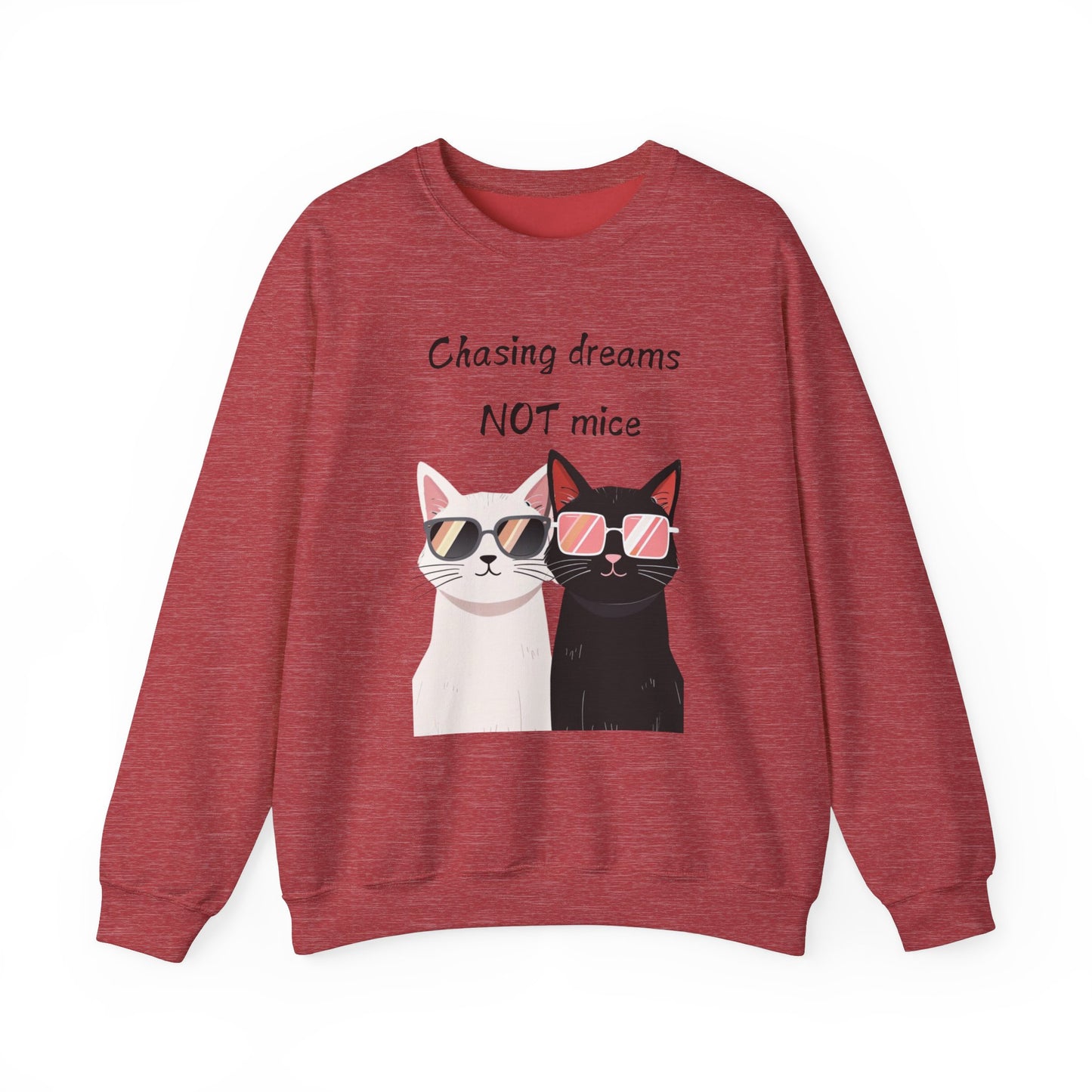 Dusty Lilac Chasing Dreams Cat-Lover Sweater for Men & Women – Whiskered Motivation Style
