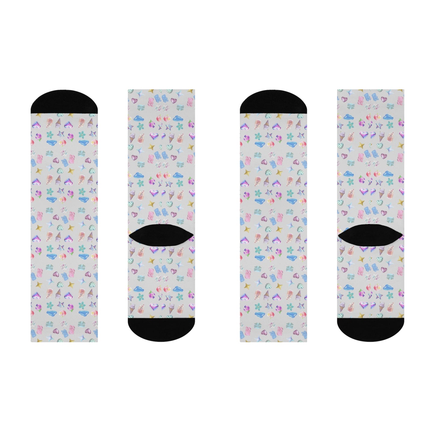 Cushioned Crew Socks- Cute Emojis