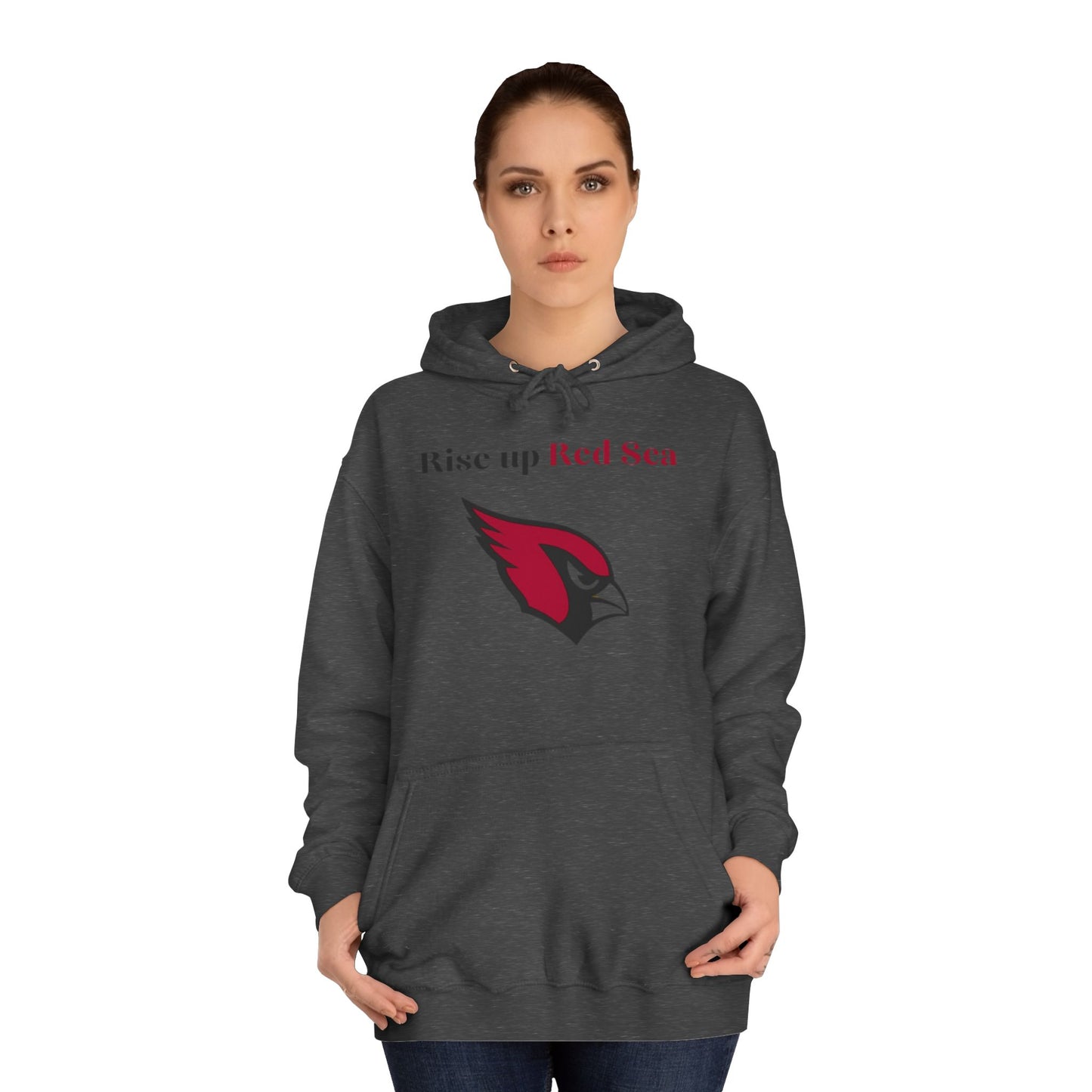 Cardinal Red Men’s NFL Hoodie – "Rise Up Red Sea" Game Day Football Sweatshirt with Drawstrings & Kangaroo Pocket