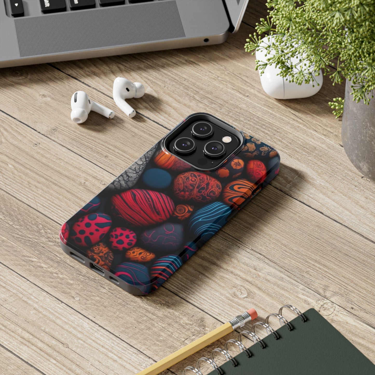 π₯ Vibrant Rock Pattern Tough Phone Case β Shockproof Protection for iPhones π±