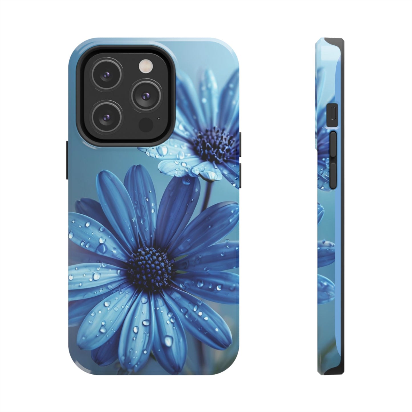 Blue Floral Tough Phone Case - Durable & Stylish Protection