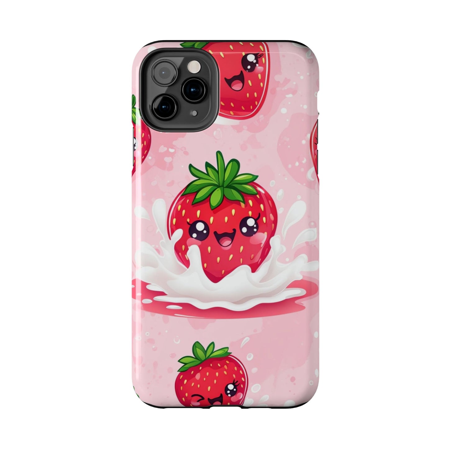 Kawaii Strawberry Tough Phone Case - Cute & Durable Protection