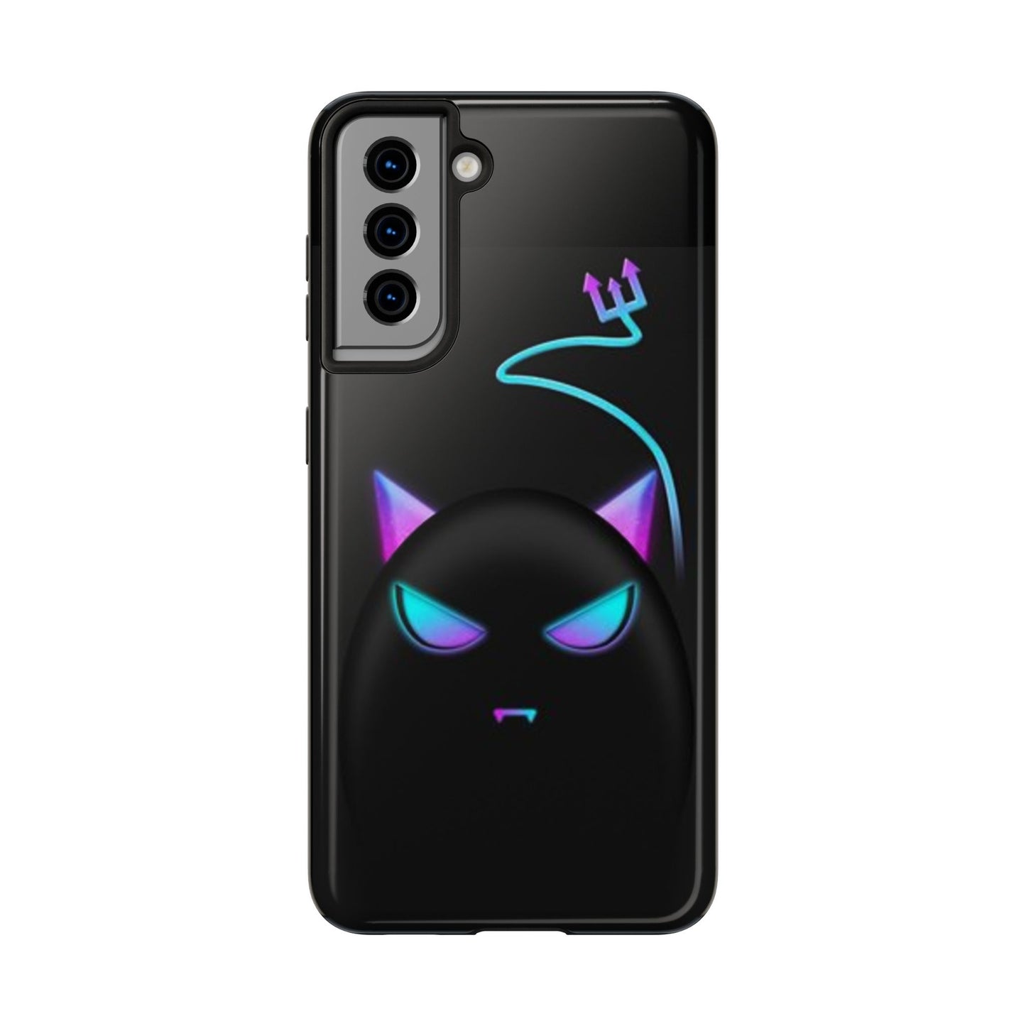 Demonic Cat Tough Phone Case - Cute & Edgy Phone Protection for Cat Lovers