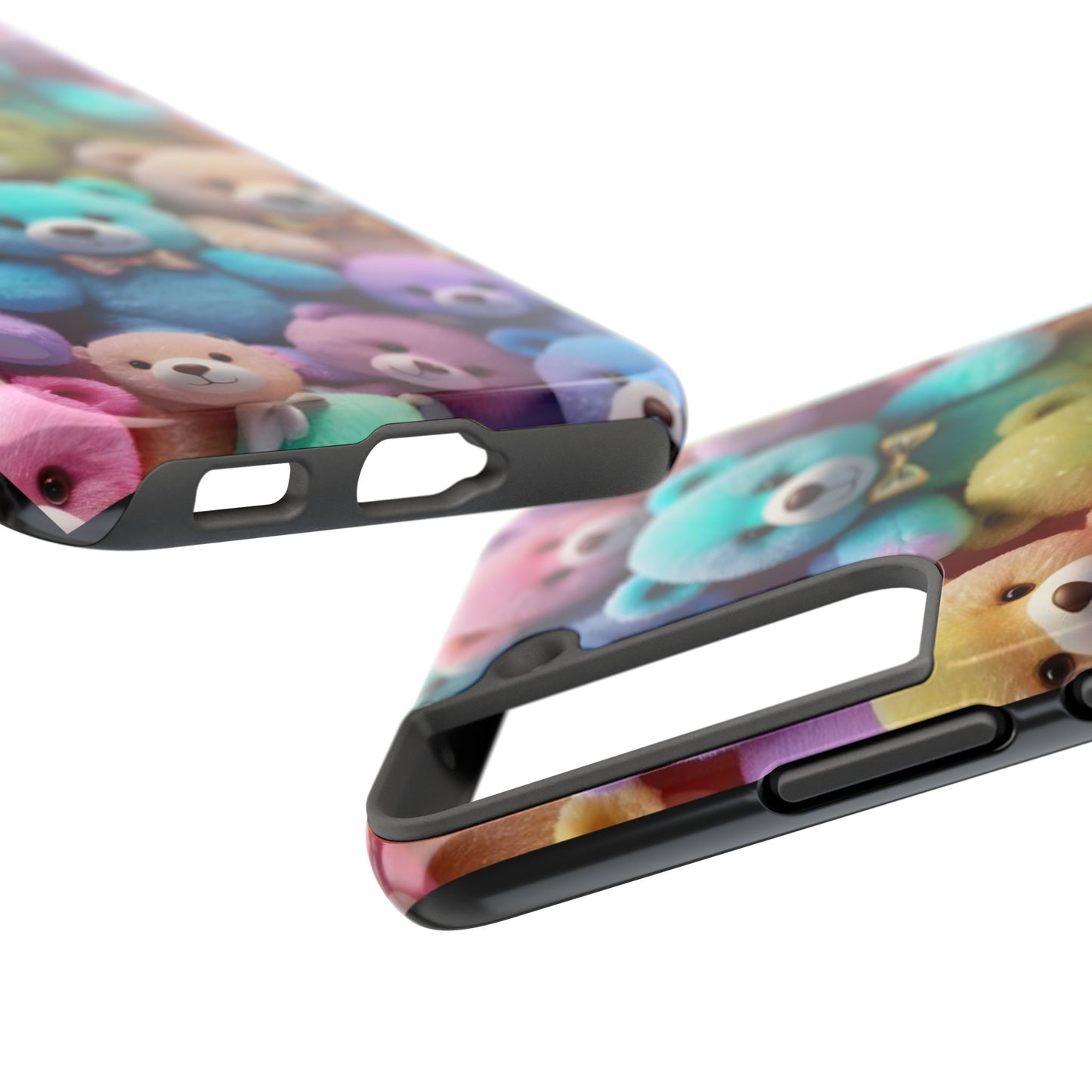 "Cute Teddy Bear Tough Phone Case – Colorful Plush-Inspired Protective Cover for iPhone & Android"