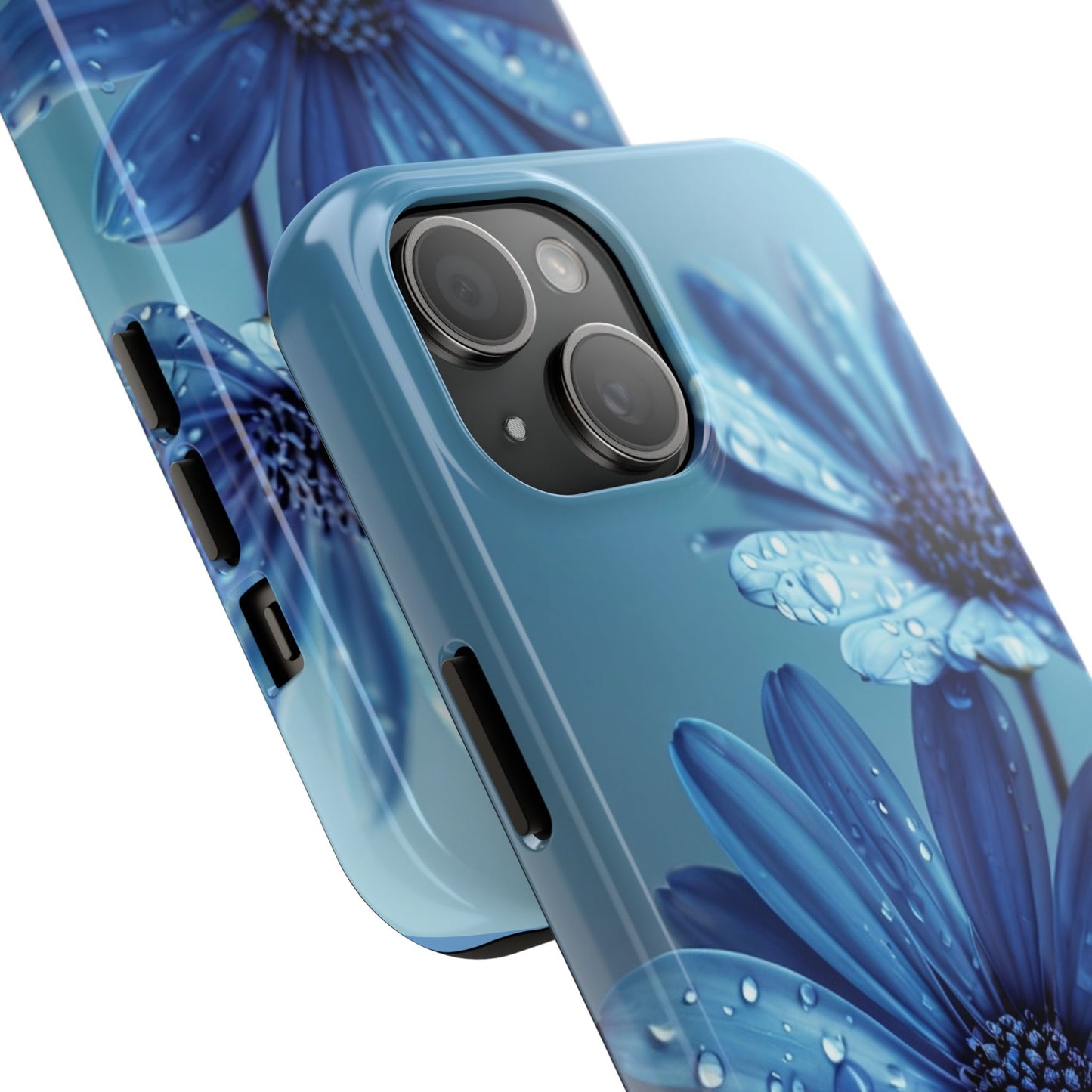 Blue Floral Tough Phone Case - Durable & Stylish Protection