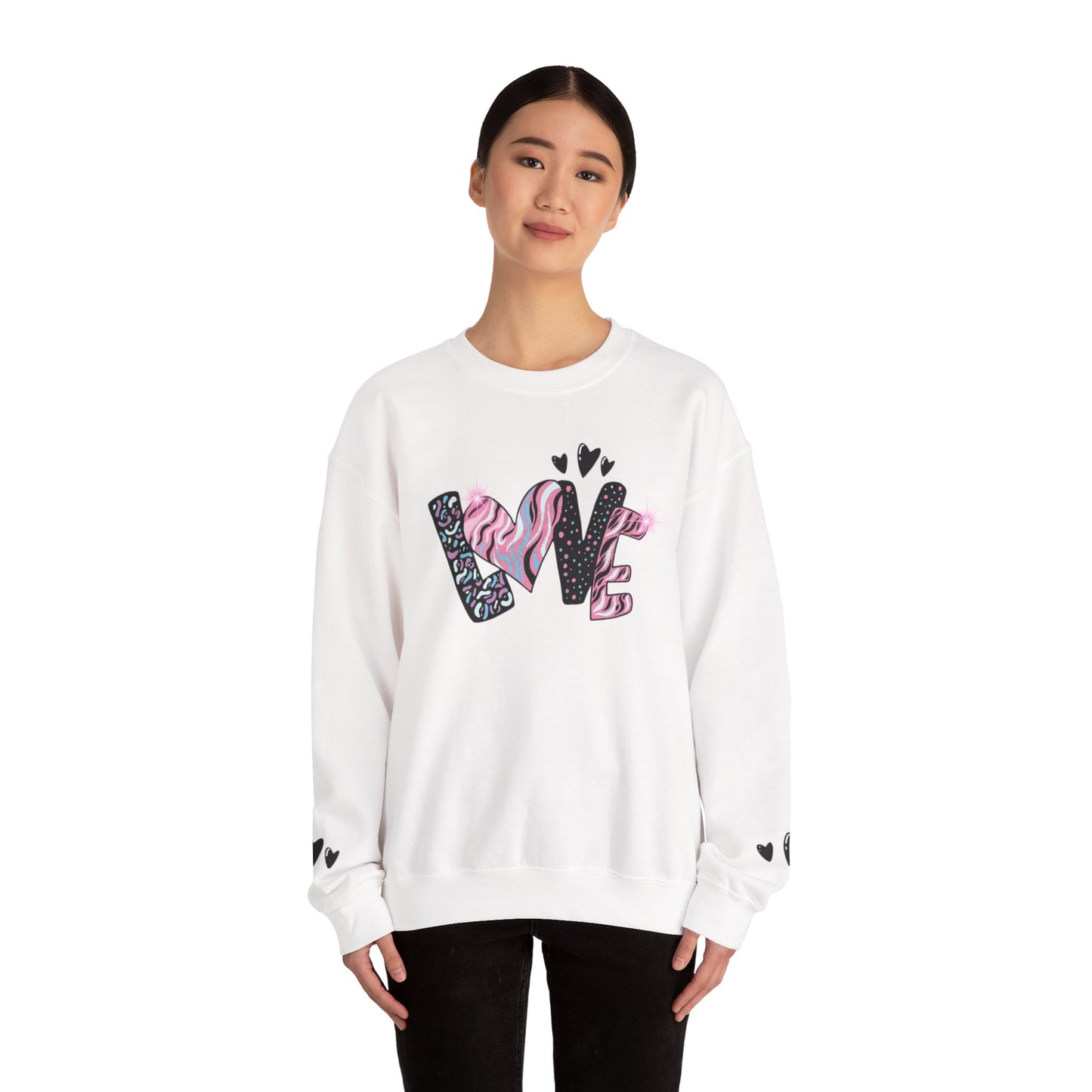 Rosy Glow Pink Sweatshirt for Women – Everyday Cozy Heart Design Pullover