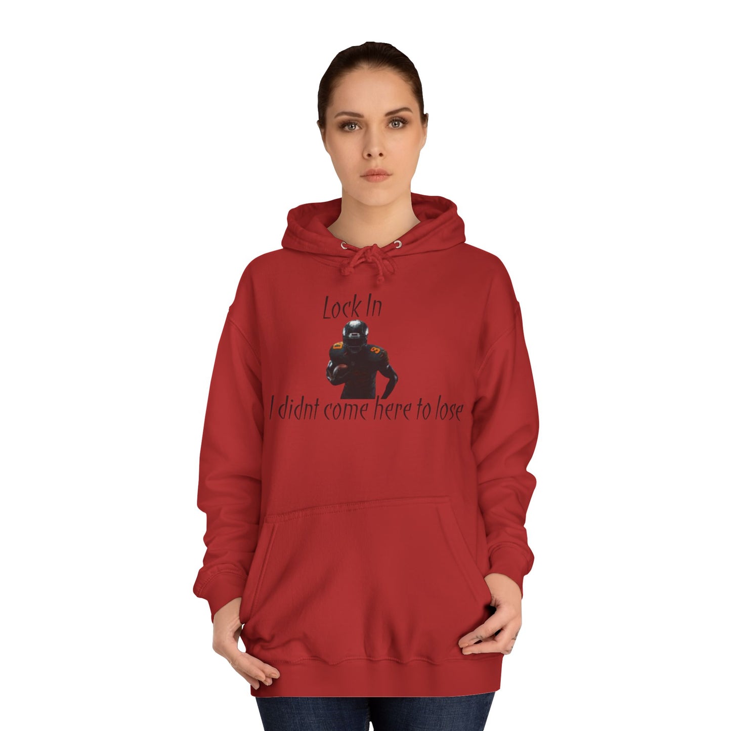 Glacier White Men’s NFL Hoodie – "Lock In" Football Edition Sweatshirt with Drawstrings & Kangaroo Pocket