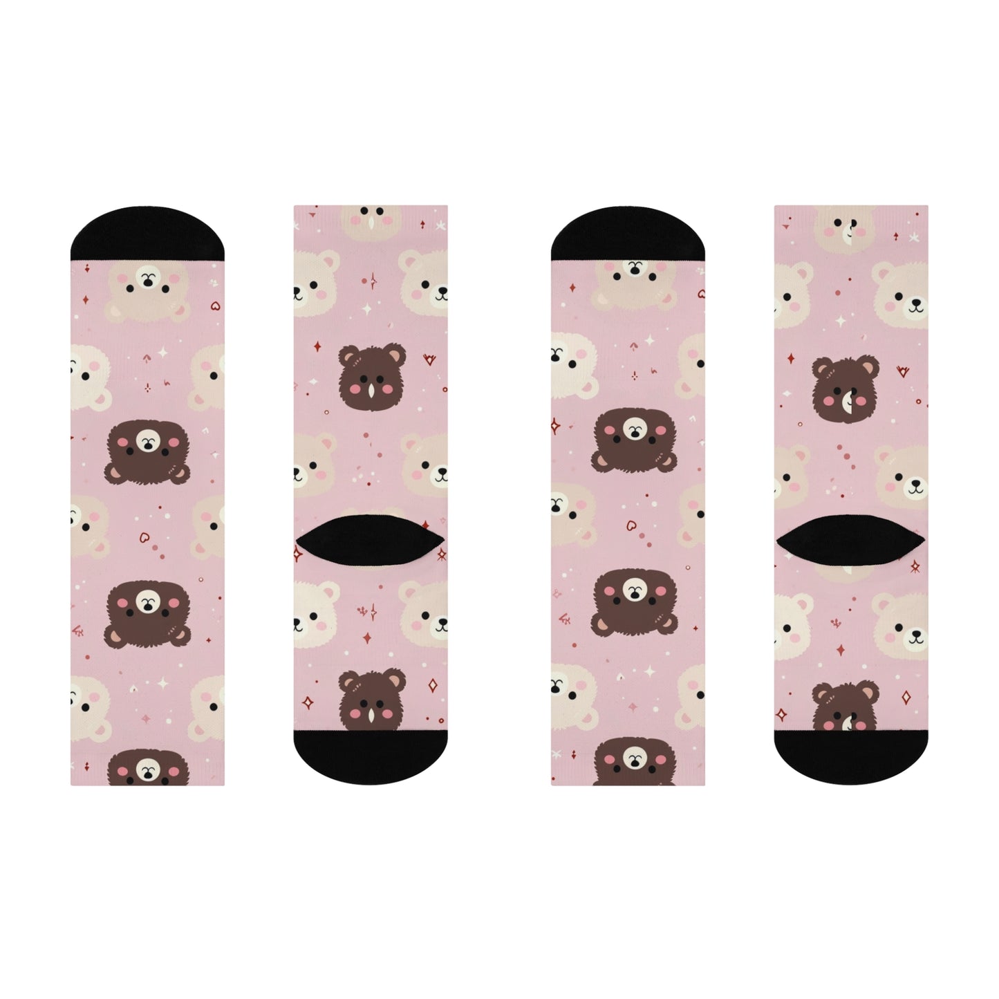 Cute Bears Cushioned Crew Socks | Stylish Comfort for Everyday Wear