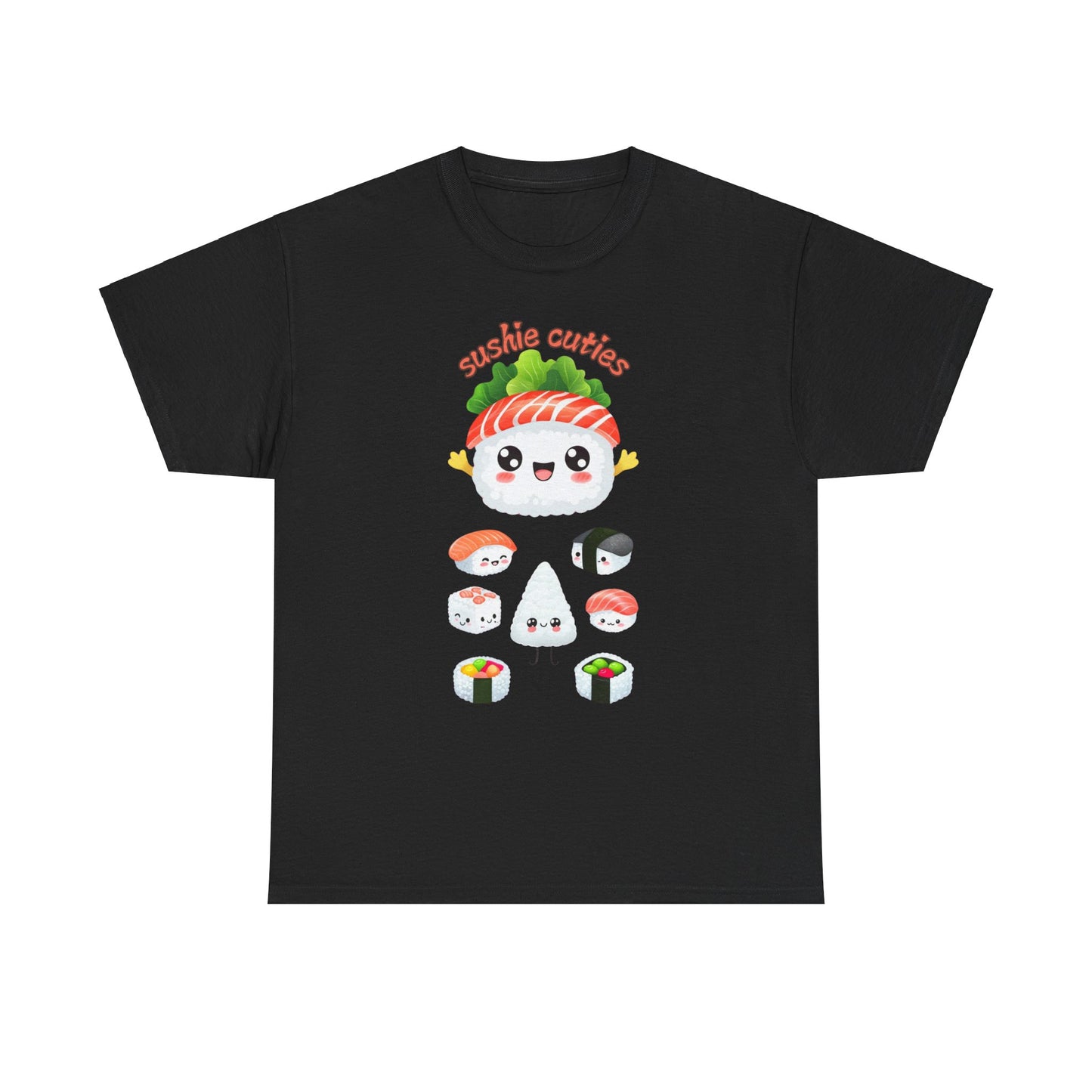 Sushi Cuties Unisex Heavy Cotton Tee - Cute Sushi Graphic Tee for Food Lovers