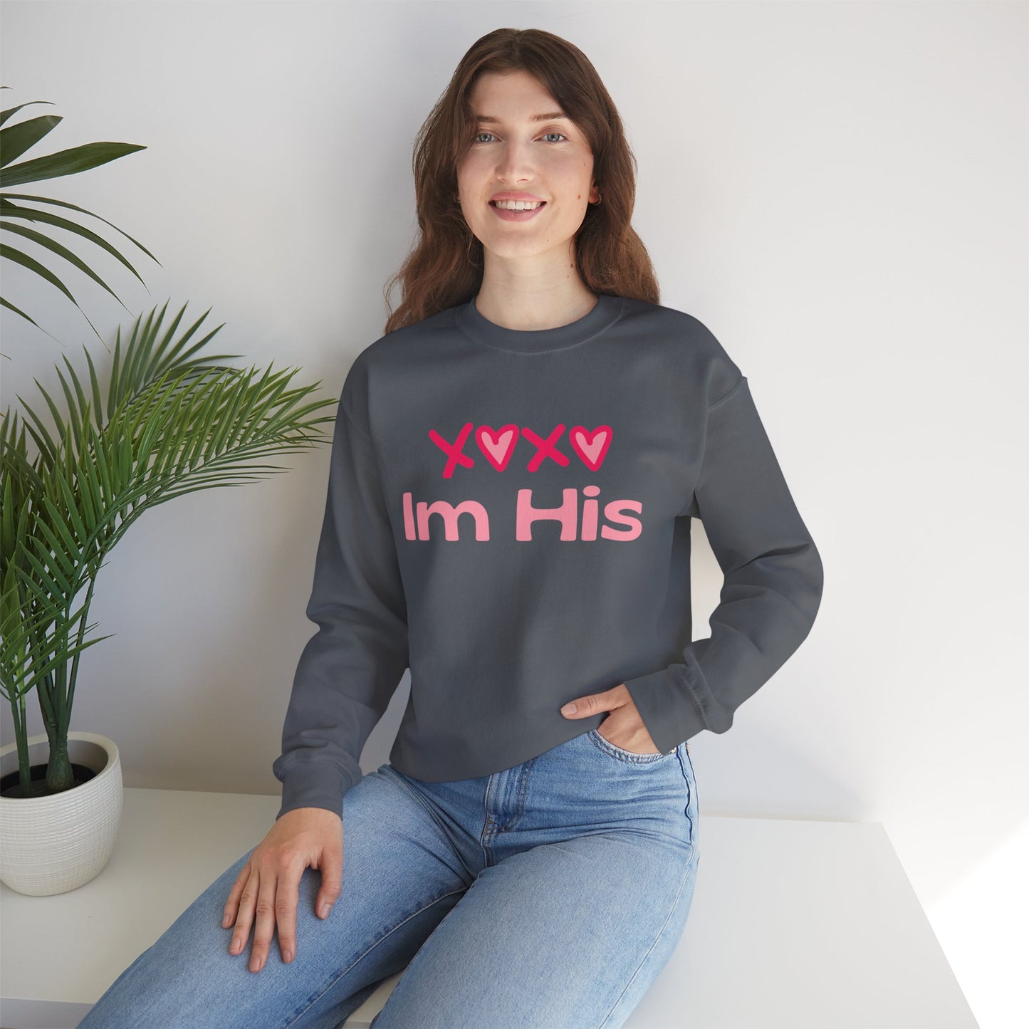 Cotton Blush XOXO Sweatshirt for Women – I’m His Romantic Everyday Lovewear