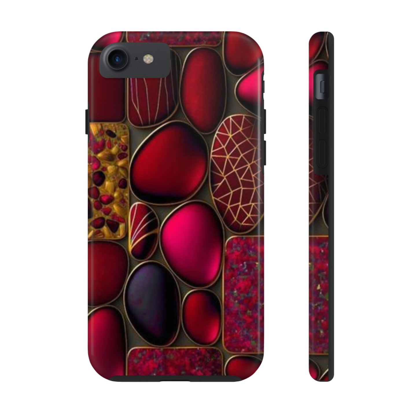 🔴 Tough Phone Cases – Red Stones Design for iPhone & Android – Durable Protection & Stylish Look