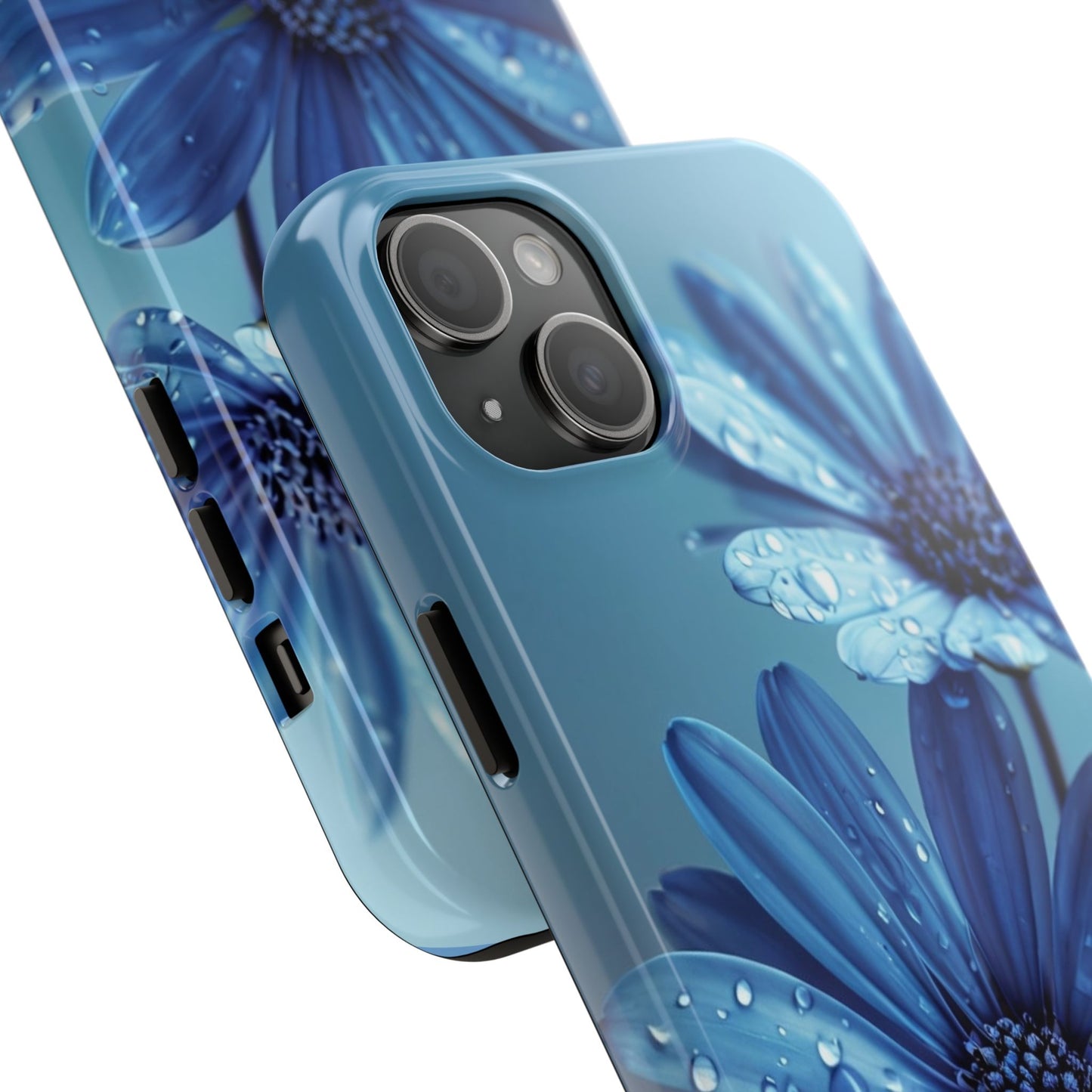 Blue Floral Tough Phone Case - Durable & Stylish Protection
