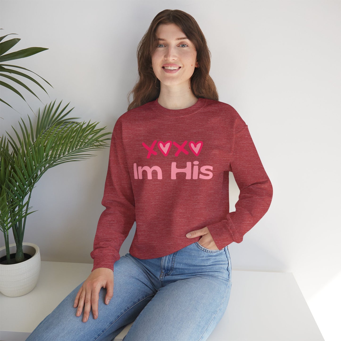 Cotton Blush XOXO Sweatshirt for Women – I’m His Romantic Everyday Lovewear