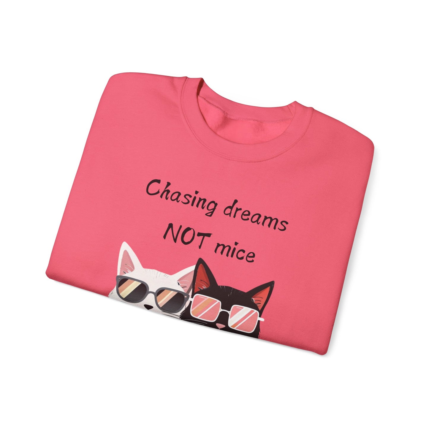 Dusty Lilac Chasing Dreams Cat-Lover Sweater for Men & Women – Whiskered Motivation Style