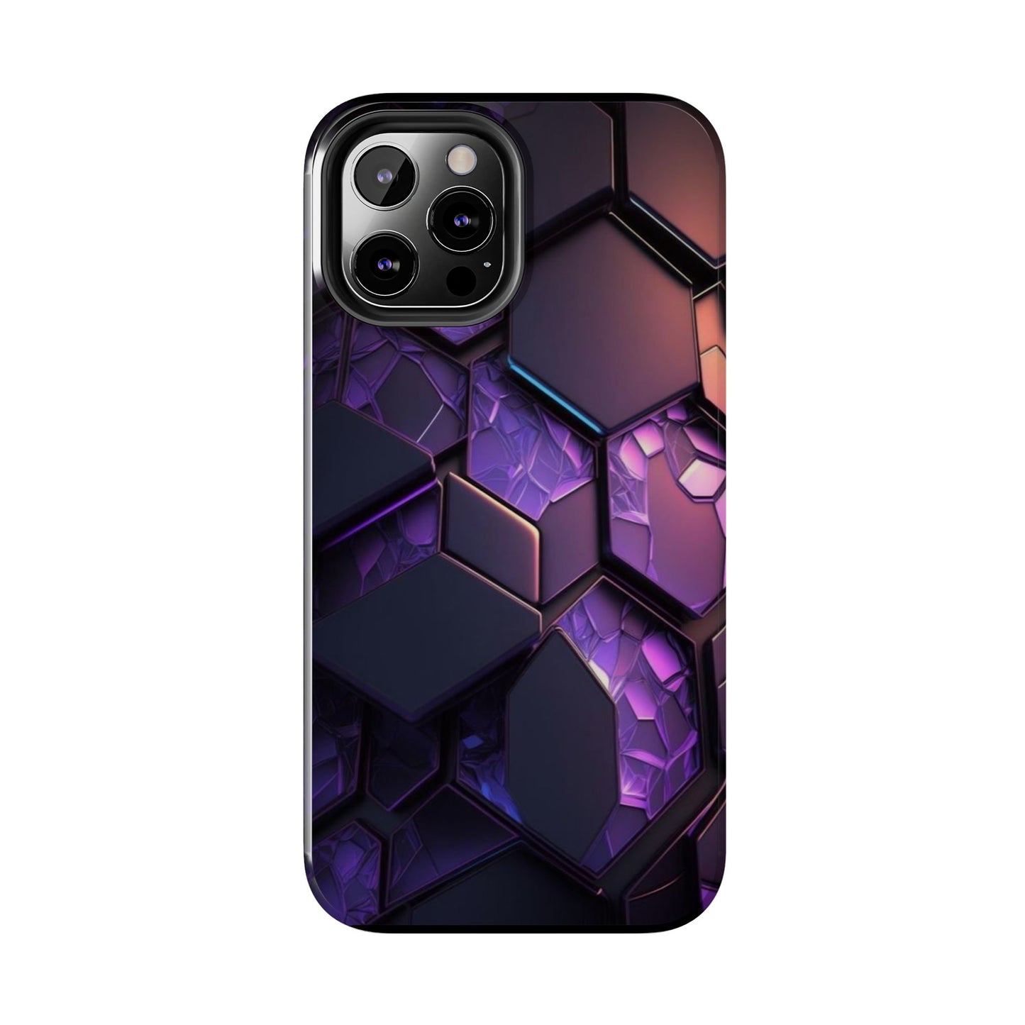 Hexagonal Tough Phone Case - Vibrant Protective Design for Tech Enthusiasts
