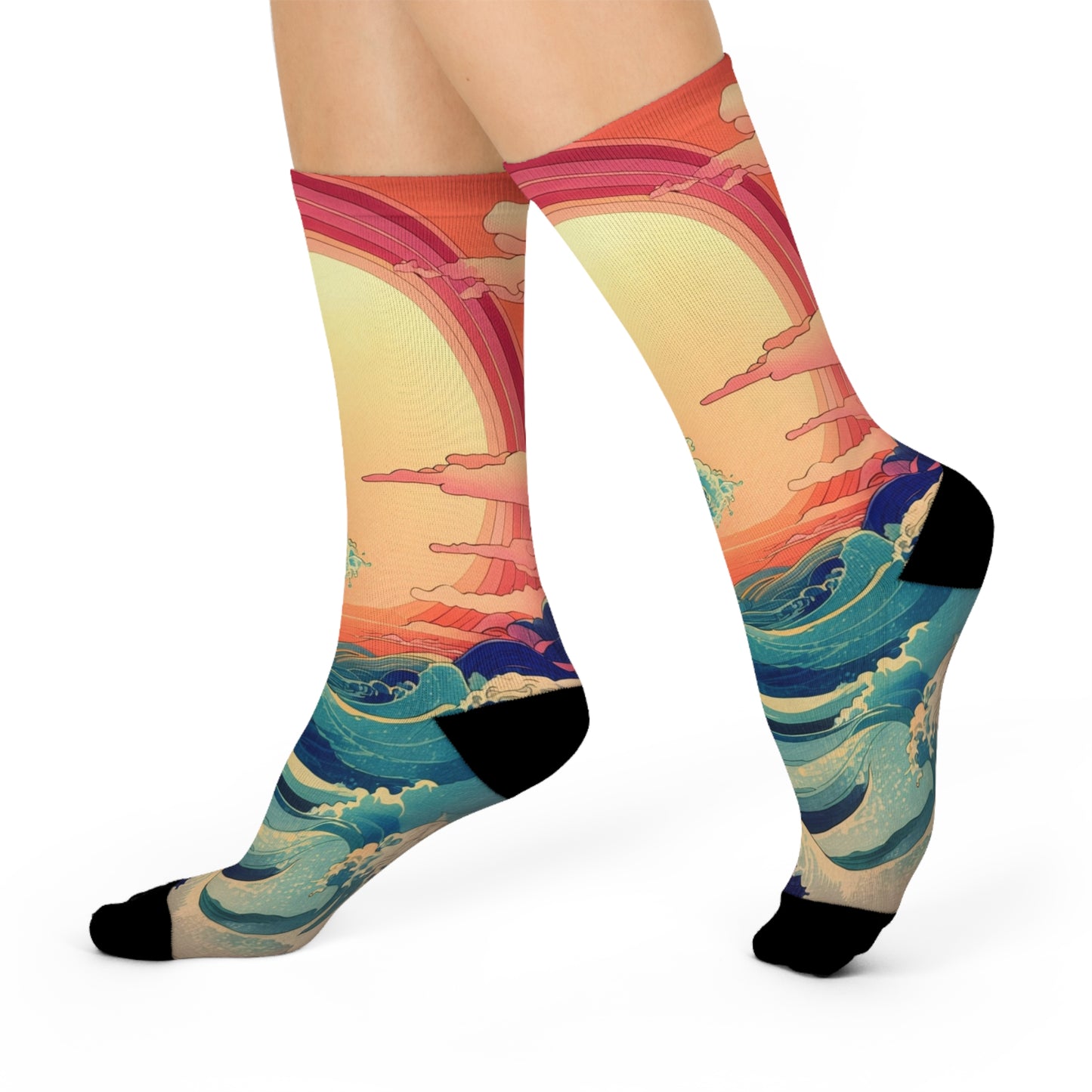 Spooky Haunted House Crew Socks - Halloween Cushioned Design