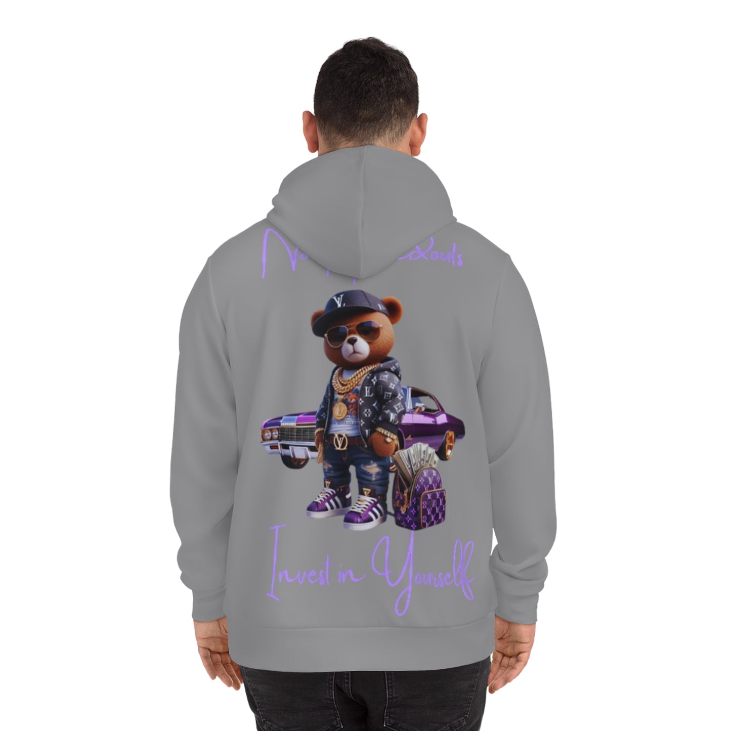 Silver Mist Grey Hoodie for Men & Women – "Invest in Yourself" Ambitious Grizzly Motivation Apparel