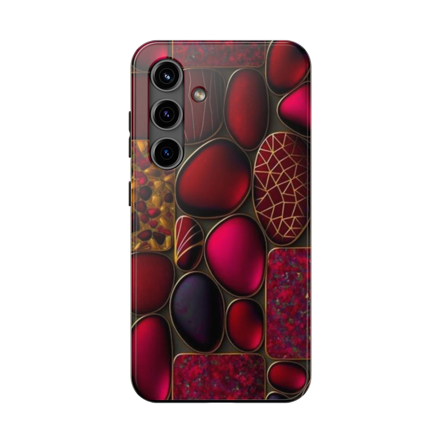 🔴 Tough Phone Cases – Red Stones Design for iPhone & Android – Durable Protection & Stylish Look