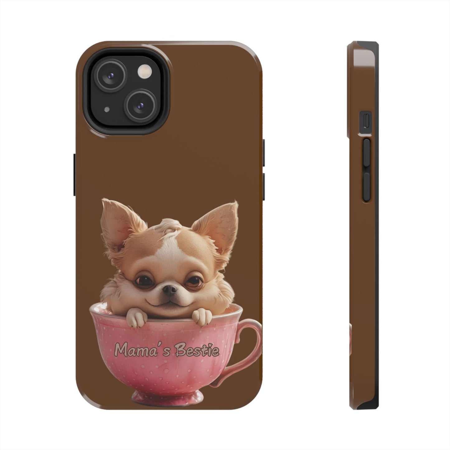 Cute Chihuahua Tough Phone Case - 'Mama's Bestie' Design