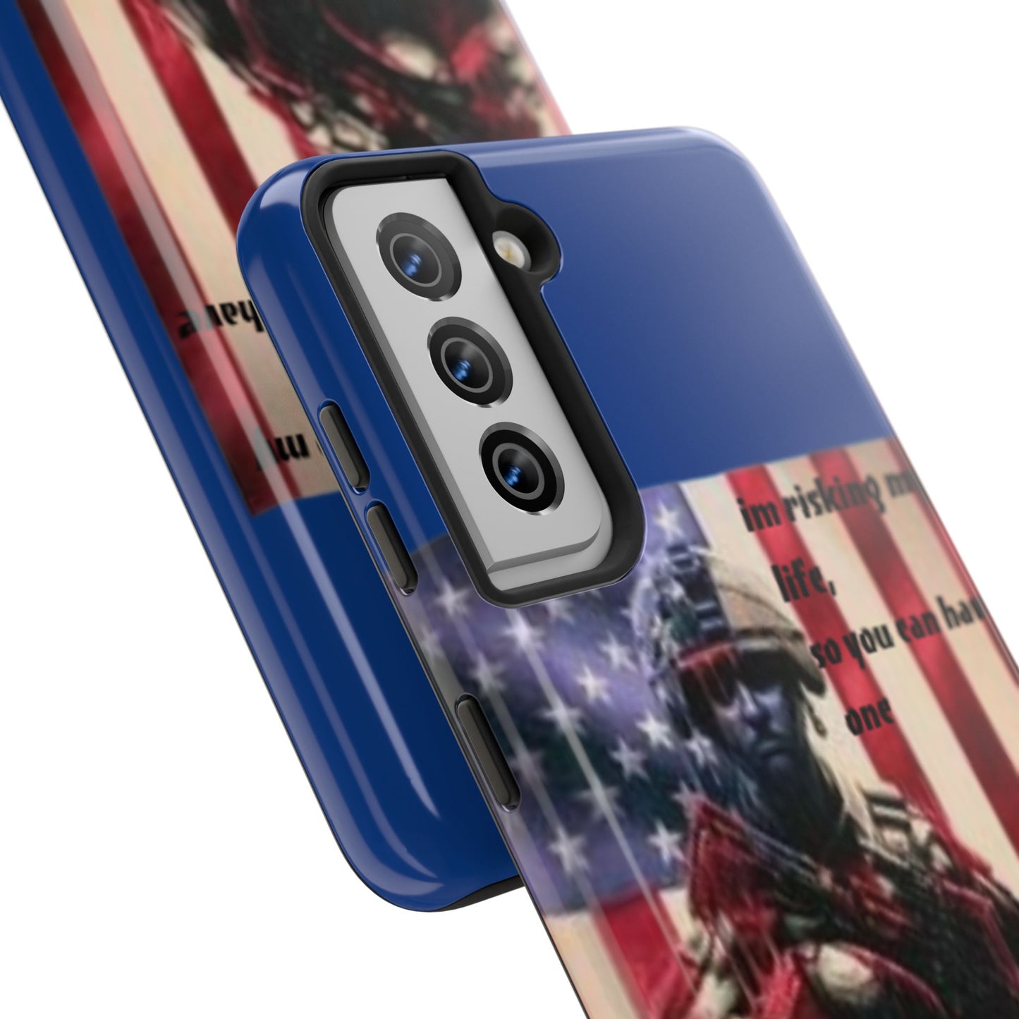 Patriotic Tough Phone Case - 'I'm Risking My Life' Design
