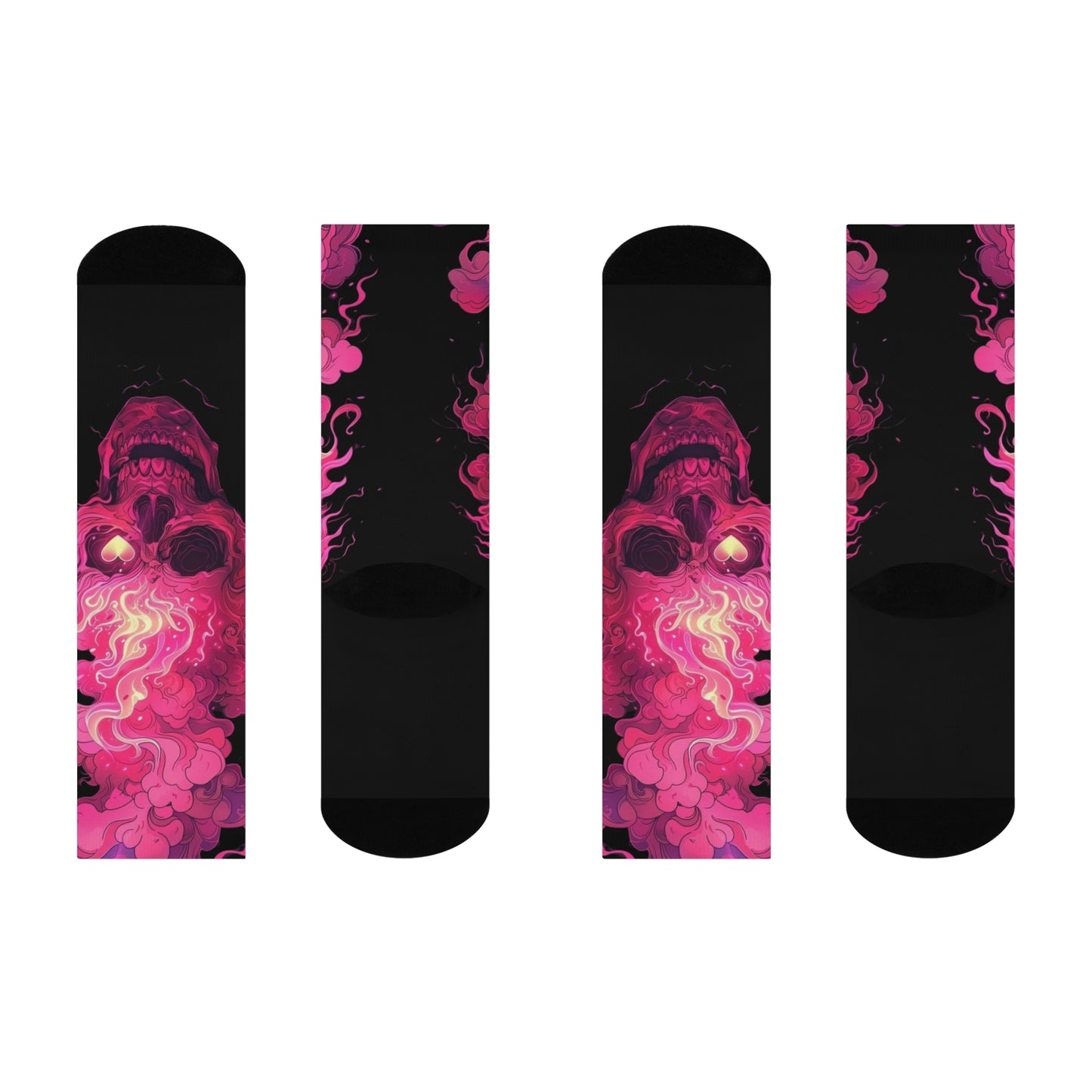 π Gothic Skull Cushioned Crew Socks β Colorful Halloween & Everyday Wear with Bold Skull Design