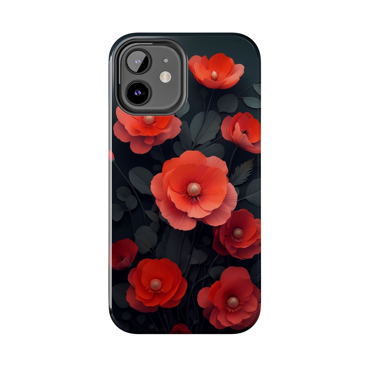 Vibrant Floral Tough Phone Case - Durable Protection with Gorgeous Red Poppies for iPhones & Androids πΊπ±