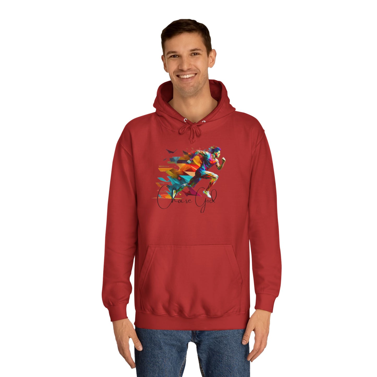 Angel White Faith Hoodie for Men – "Chase God, Inspire & Elevate" Spiritual Motivation Wear