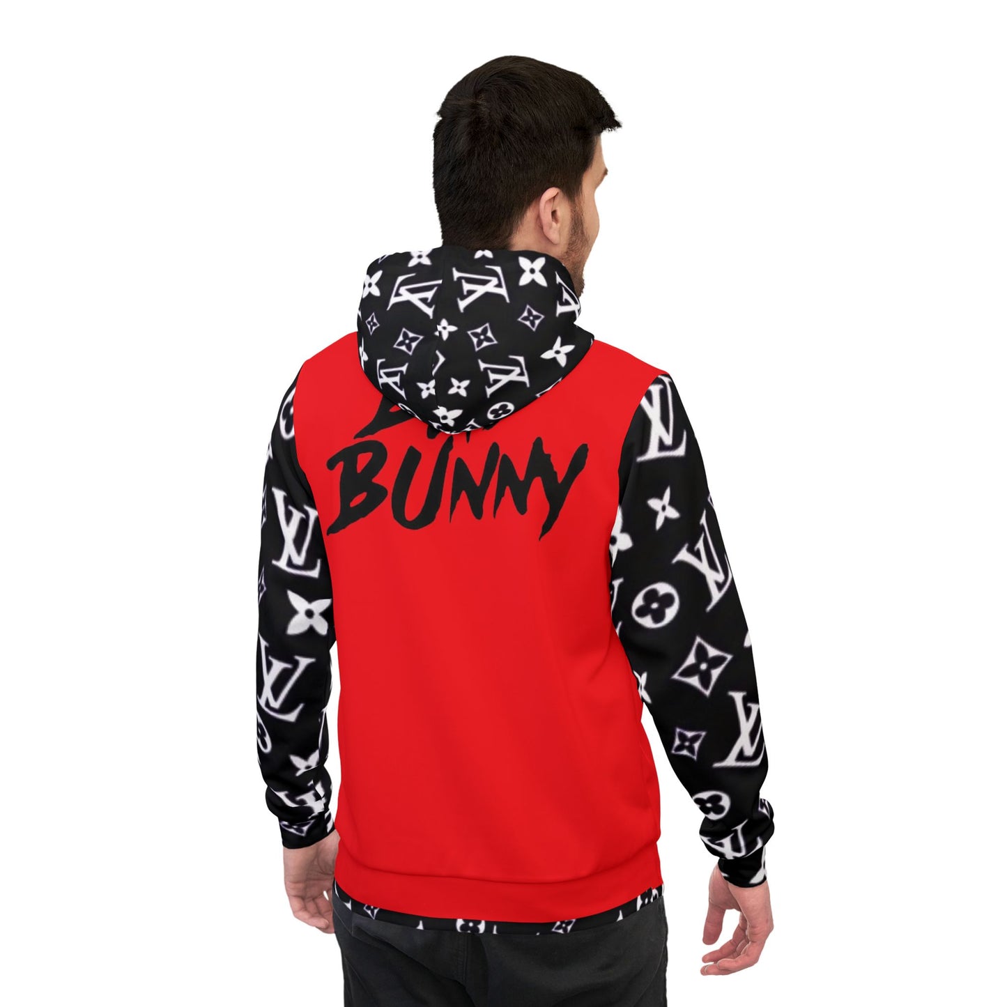 π€ Bold Red & Black Inspired Hoodie β Artist Badd Bunny Graphic Design for Music & Streetwear Fans