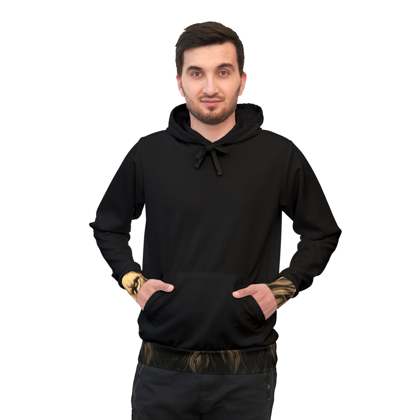 "Black & Gold Lion Pride Hoodie – Bold & Fierce 'I Don’t Play About Mine' Design"