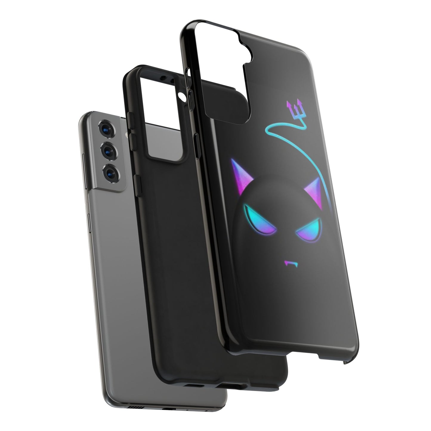 Demonic Cat Tough Phone Case - Cute & Edgy Phone Protection for Cat Lovers