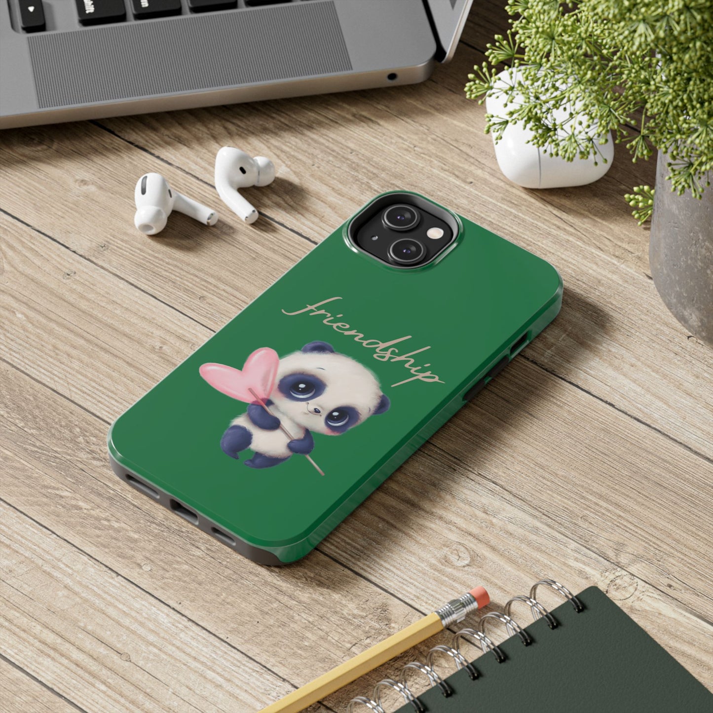 Phone case- Cute Panda Friendship Tough Phone Case - Durable Protection