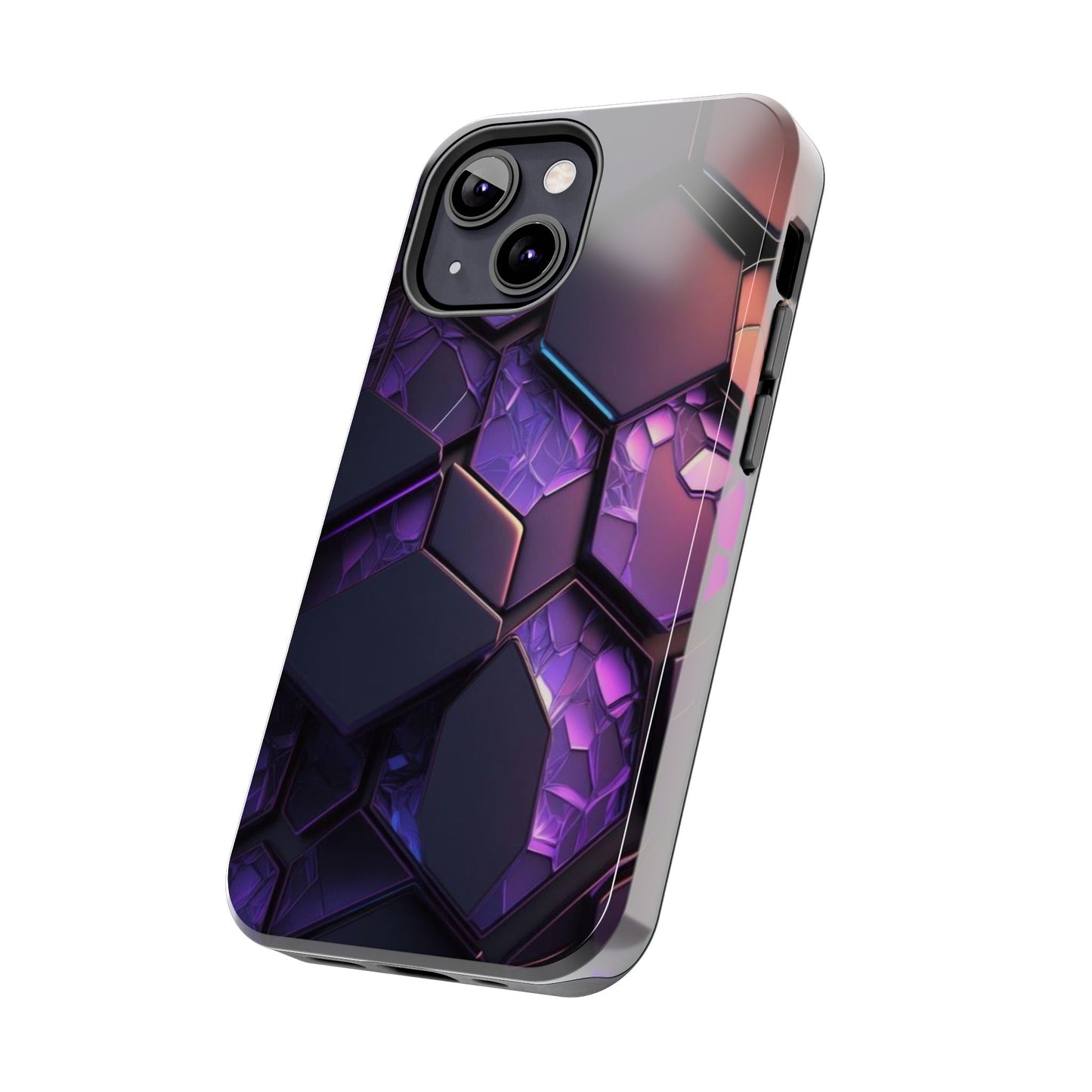Hexagonal Tough Phone Case - Vibrant Protective Design for Tech Enthusiasts