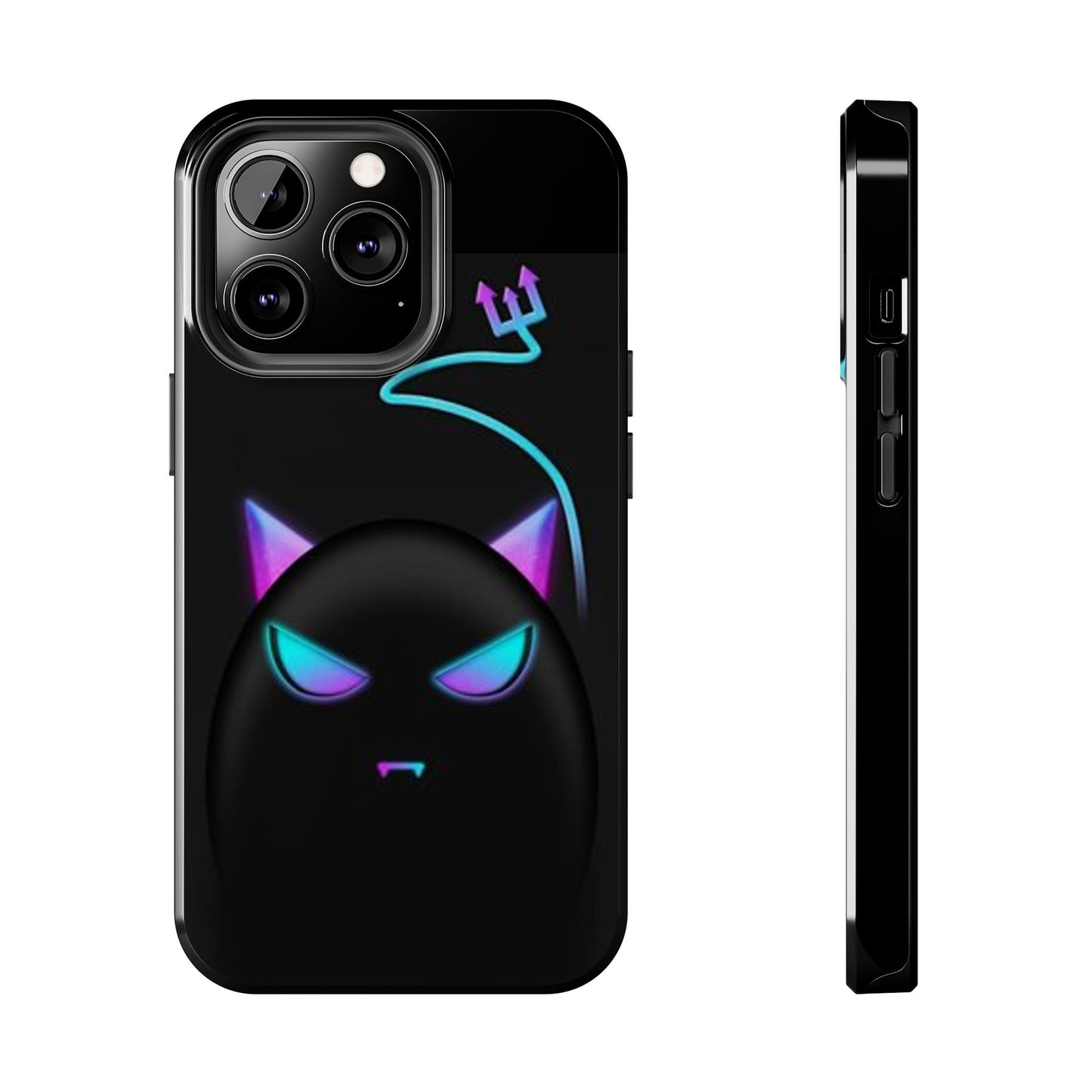 Demonic Cat Tough Phone Case - Cute & Edgy Phone Protection for Cat Lovers