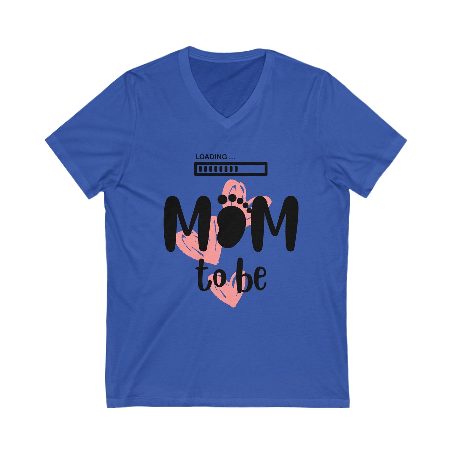 🤰 Cute Mom-To-Be White V-Neck Tee – Baby Loading Pregnancy Announcement Shirt