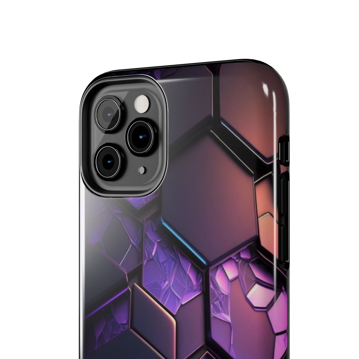 Hexagonal Tough Phone Case - Vibrant Protective Design for Tech Enthusiasts