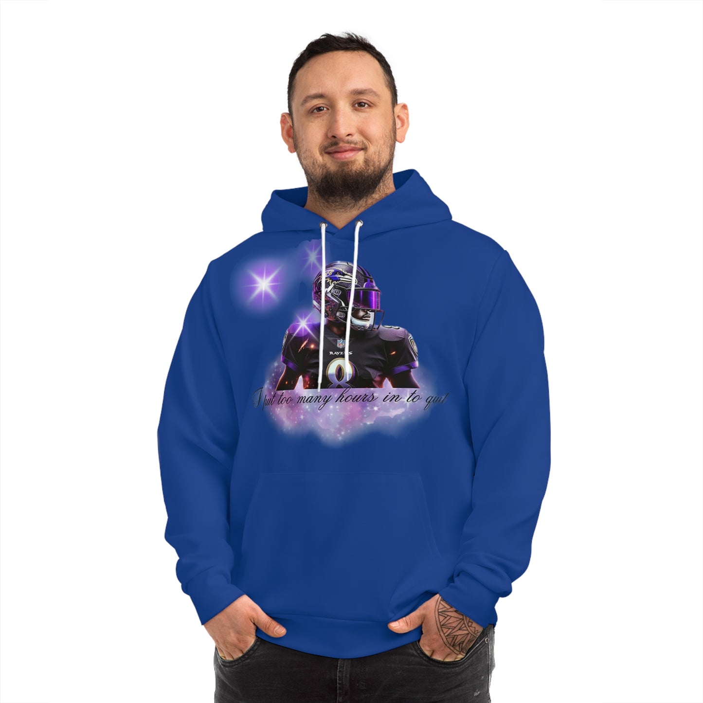 Navy Blue "I Put Too Many Hours In It to Win" NFL Hoodie – Grind for Greatness Football Sweatshirt