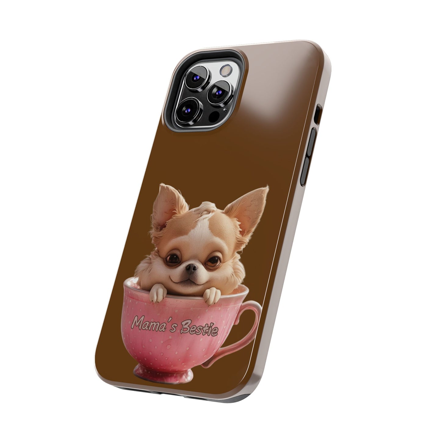 Cute Chihuahua Tough Phone Case - 'Mama's Bestie' Design