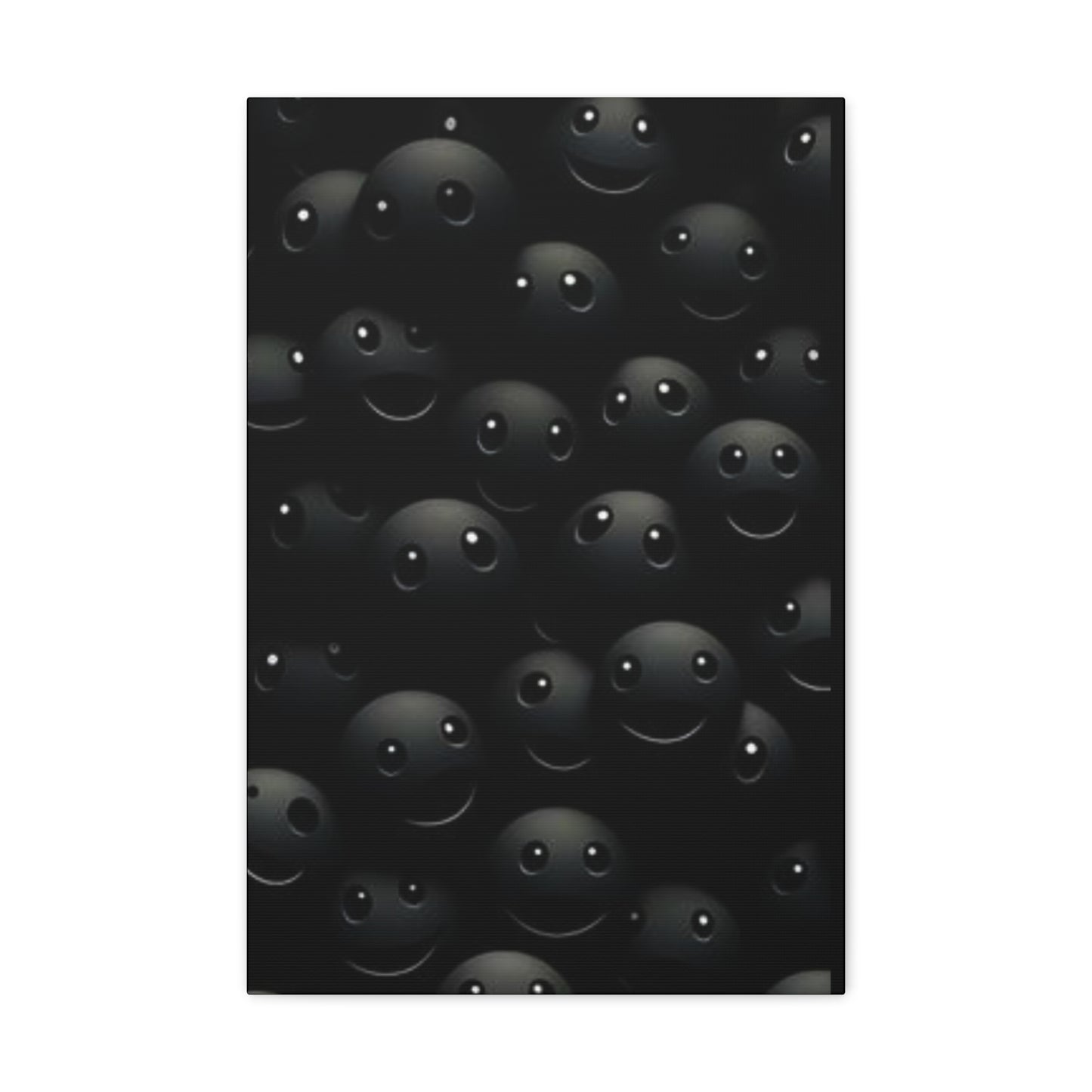 😊 Smiley Face Canvas Gallery Wraps – Fun Black Wall Art for Kids' Rooms & Playrooms – Brighten Up Your Space
